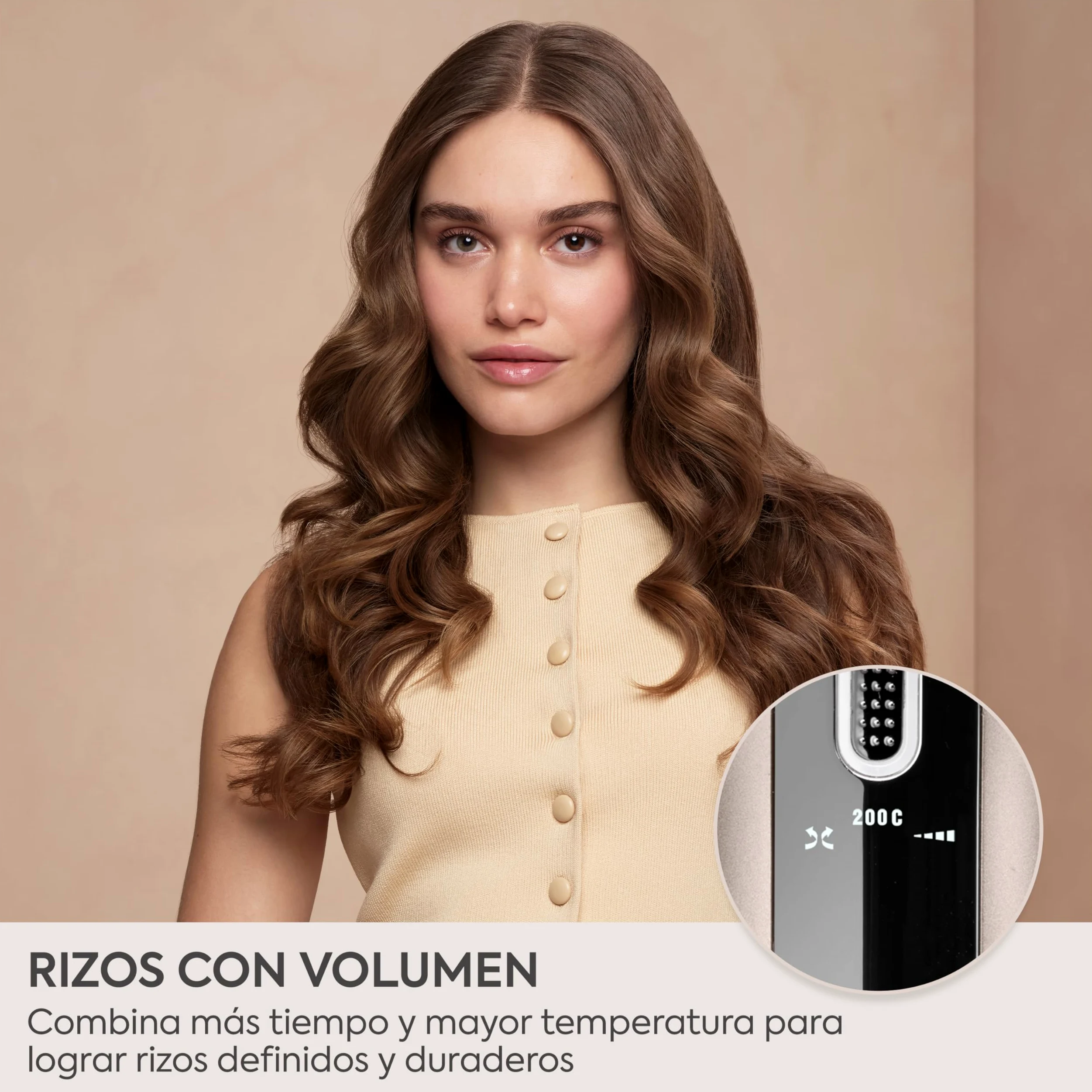 BaByliss Style Secret Air Moldeador Automático – Tenacilla 25 mm, Opción calor o aire, 48 opciones de peinados (rizos, ondas o movimiento), Cabello corto y largo, Rizador fácil de usar, C6686E