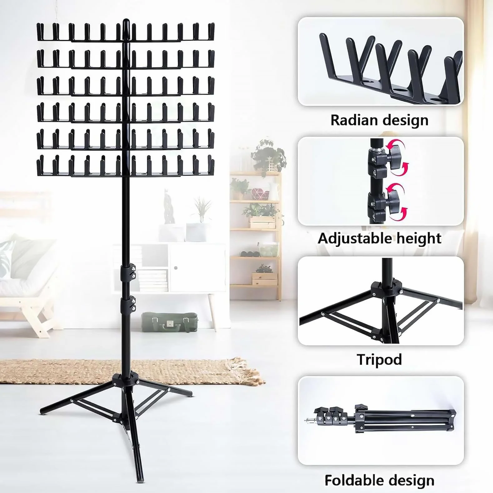 Soporte para extensiones de cabello de 144 pines, con 6 pinzas y 2 peines, soporte para extensiones de pelo para extensiones de pelo, altura ajustable y plegable, soporte para extensiones de