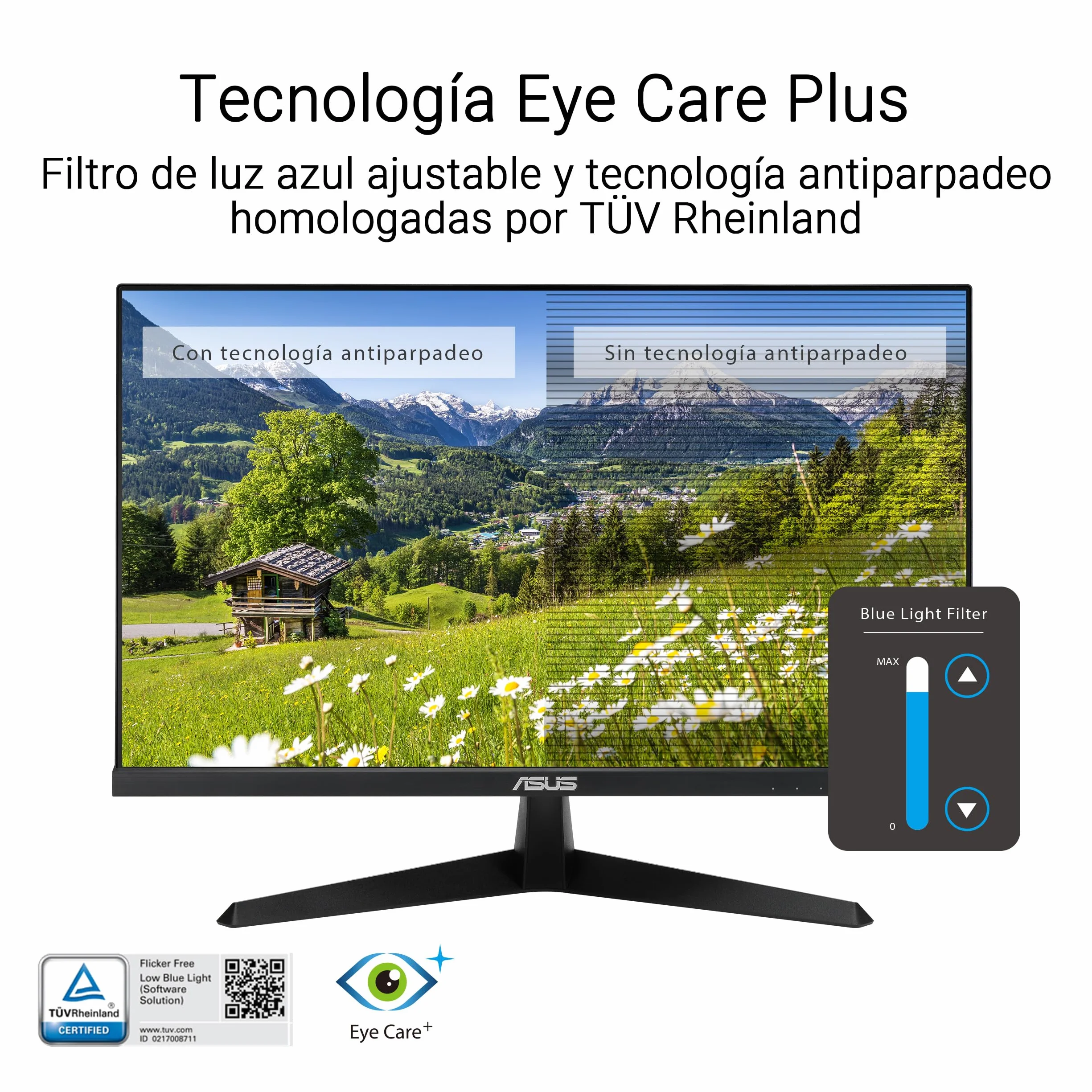 ASUS VY249HGR Monitor Gaming 23.8" FHD 1920x1080 IPS 120Hz 1ms Adaptive Sync Eye Care Plus