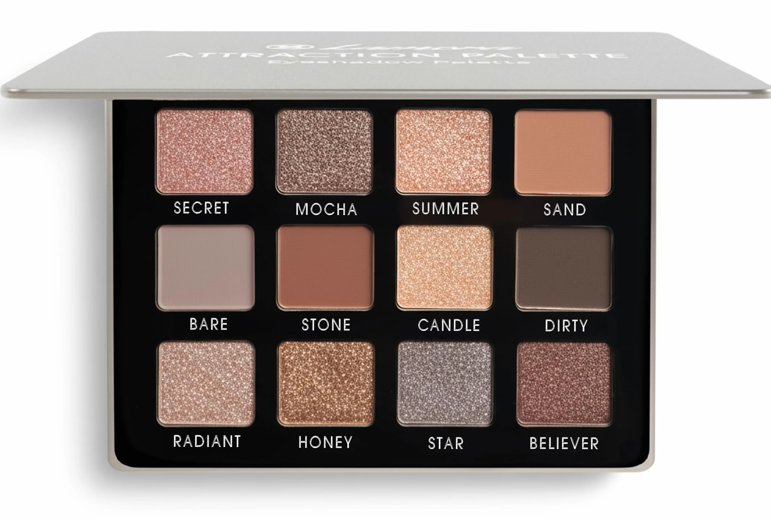 Paleta de Sombras de Ojos Profesionales 12 Colores Fríos Opacos y Brillantes Tamaño Viaje