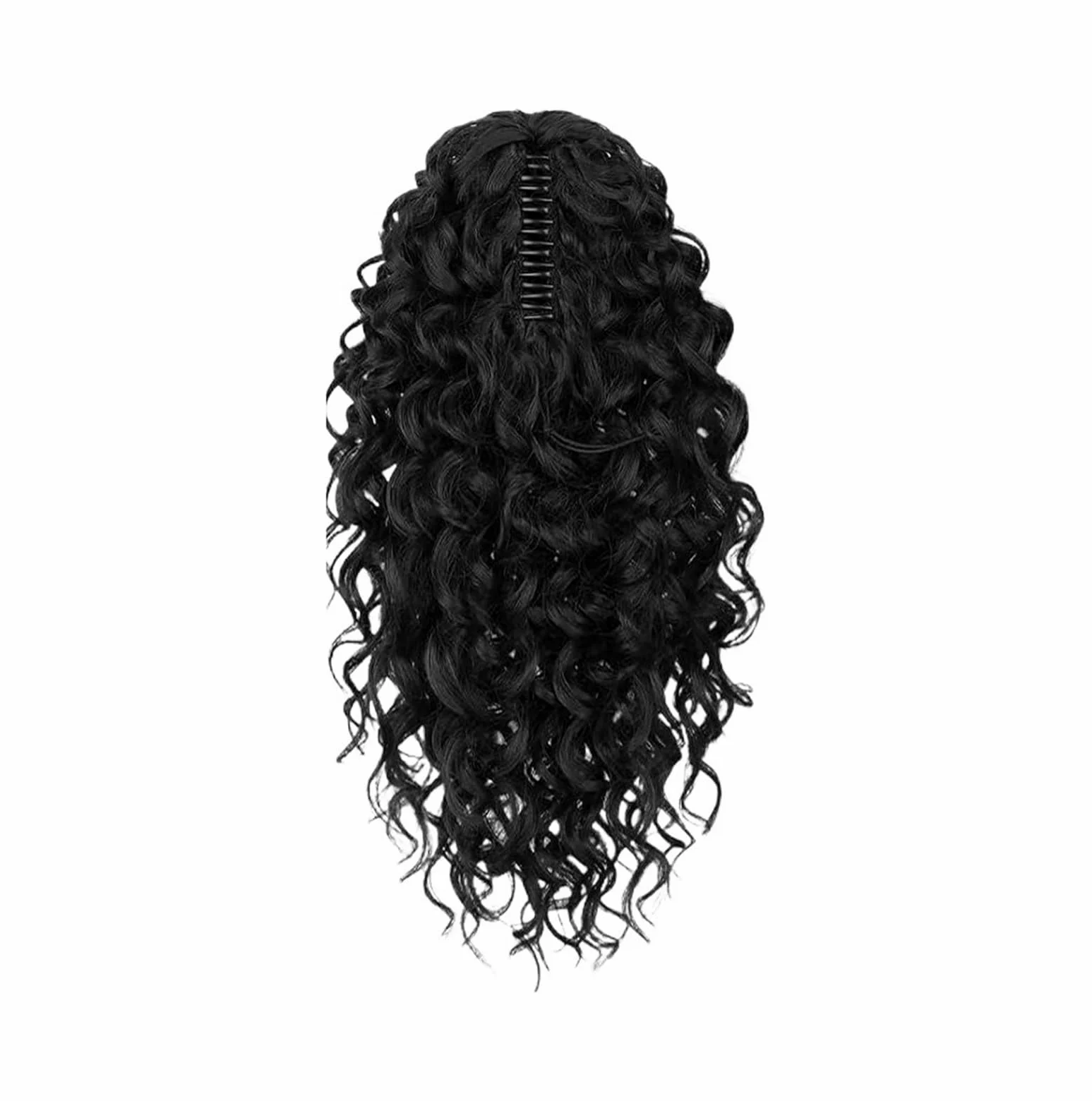 Clip de garra en cola caballo for mujer, accesorio peluca, postizo sintético Natural, rizo ondulado, uso diario, cabello esponjoso, 1 ud(1B)