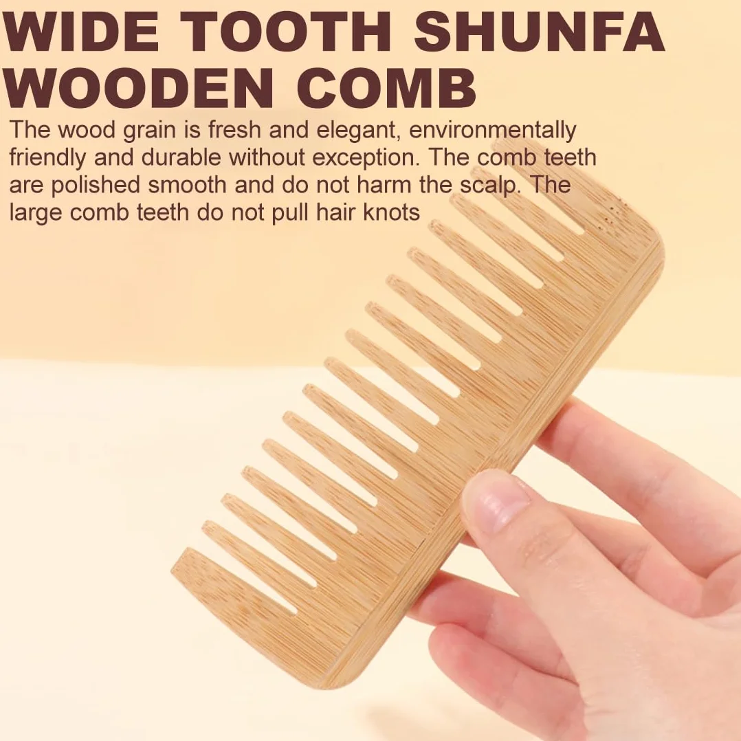 Peine de Madera Duradero de Bambú Natural para Hombres y Mujeres