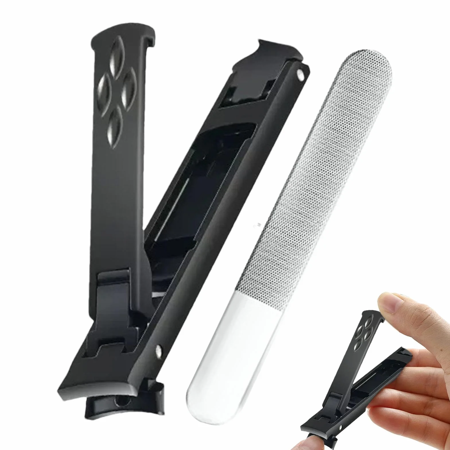 Cortaúñas de acero inoxidable plegables para uñas gruesas