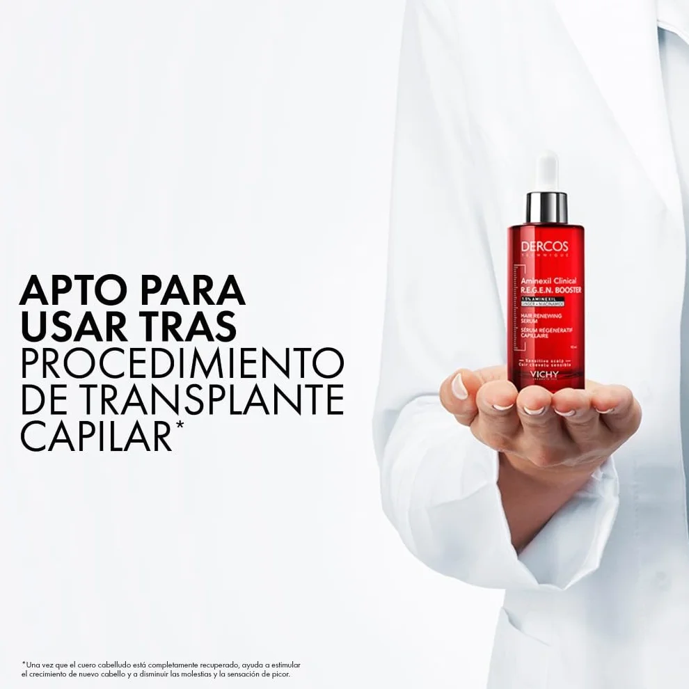 Vichy Dercos Aminexil Clinical R.E.G.E.N. Booster Sérum Regenerador Capilar Reduce Caída Crecimiento Cabello