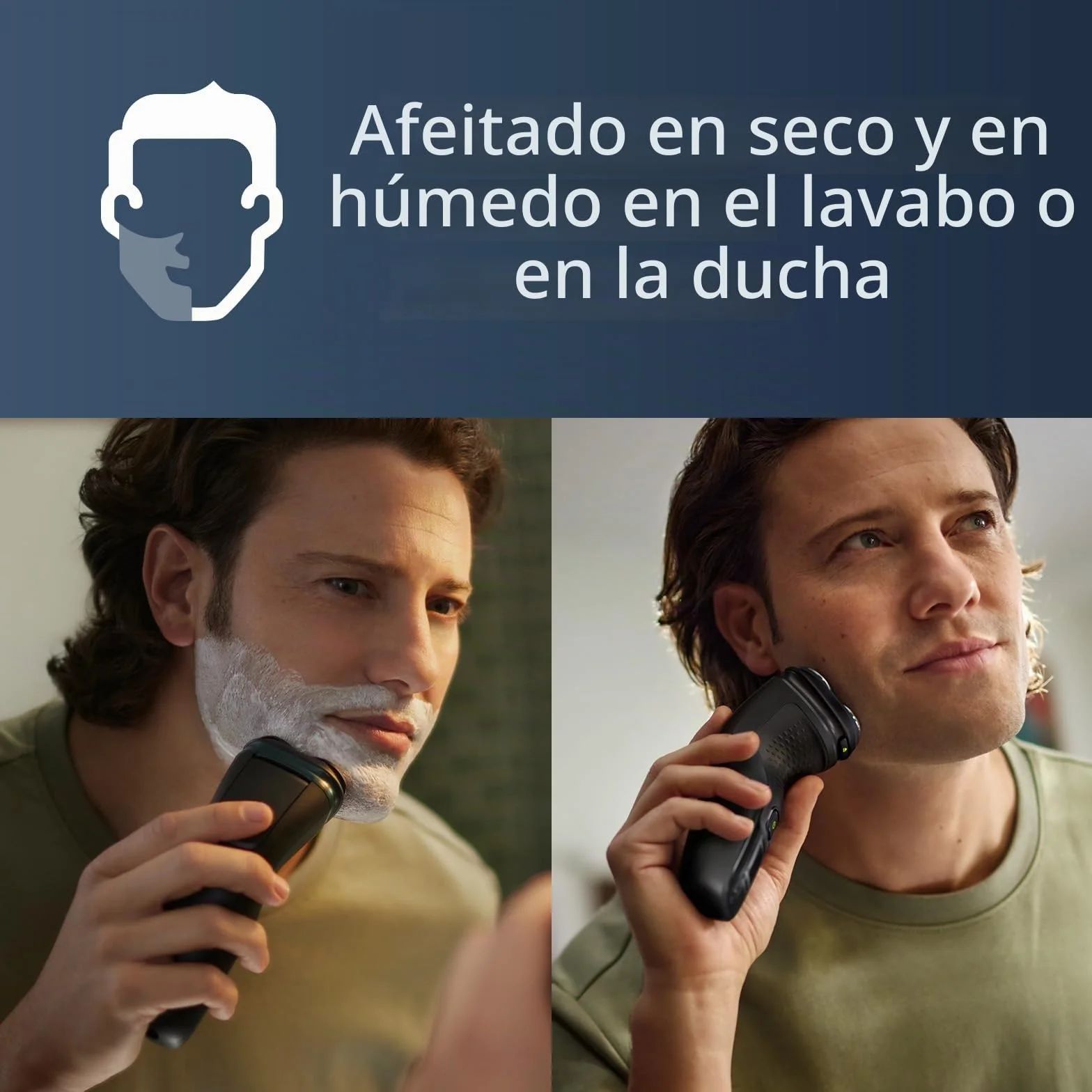 Philips Norelco Shaver 3900 Series, afeitadora eléctrica en húmedo/seco, tapa P, bolsa de viaje, soporte de carga, azul tormenta, modelo S3341/92