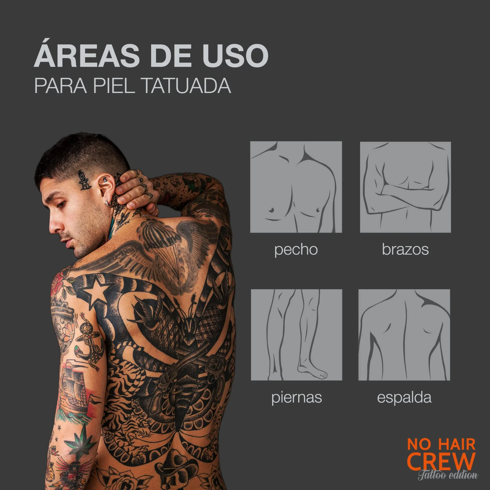 NO HAIR CREW Tattoo Edition Crema Depilatoria para Piel Tatuada 150 ml
