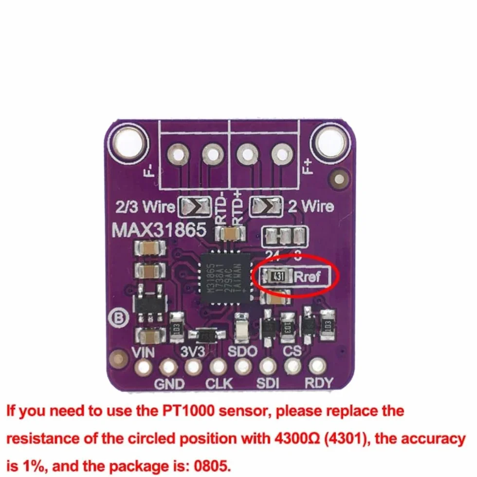 DollaTek PT100 PT1000 MAX31865 RTD Módulo Amplificador Sensor Temperatura Termopar