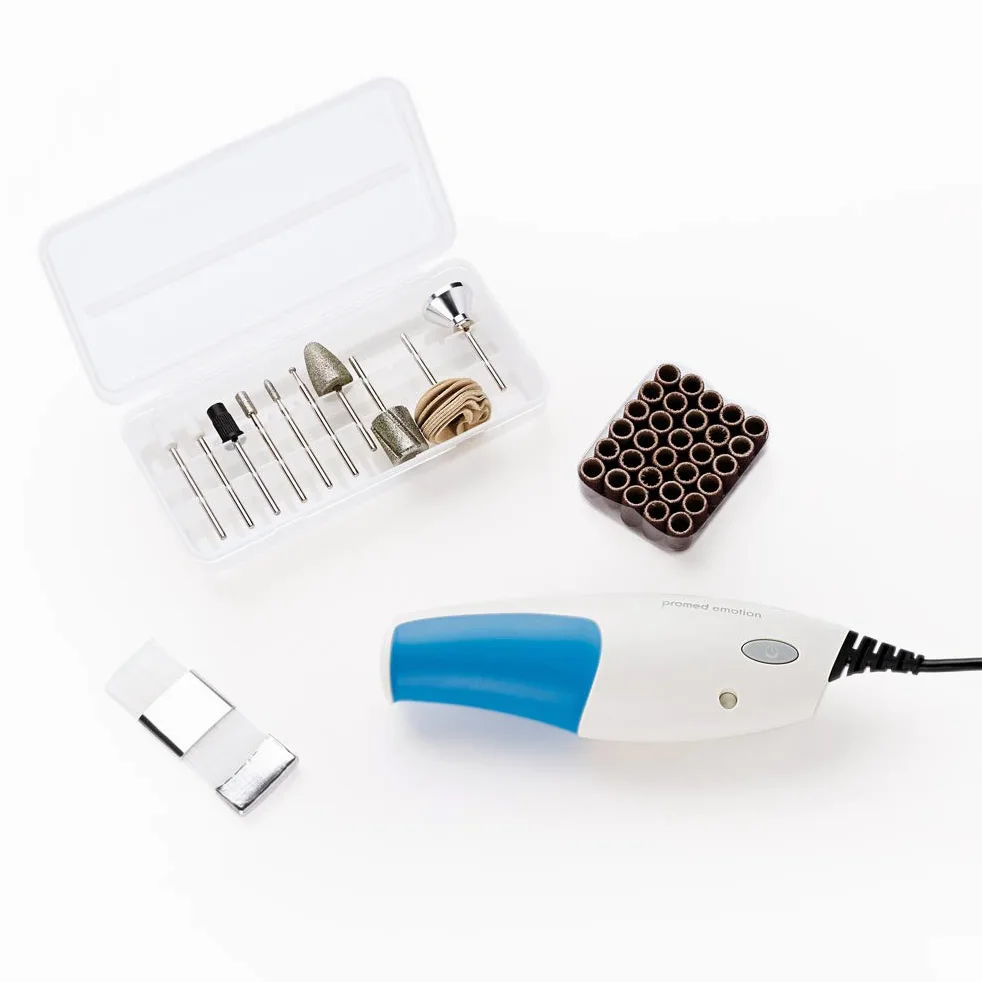 Promed EMOTION - Aparato de manicura y pedicura, con 41 accesorios, color blanco y azul