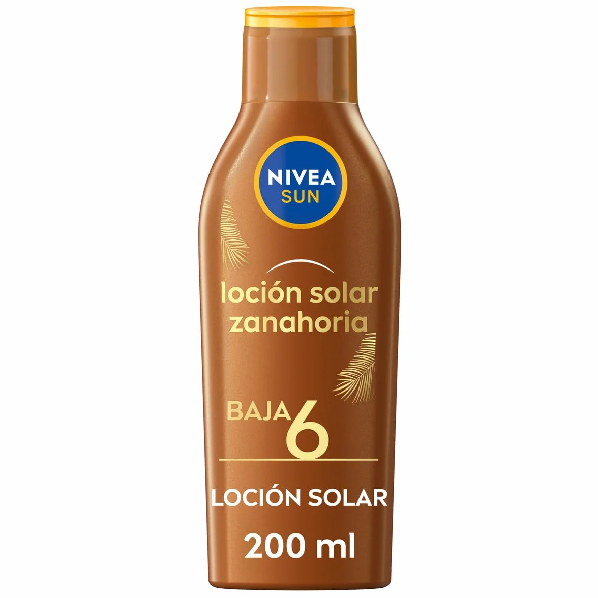 NIVEA SUN Leche Solar Zanahoria FP6 200 ml Protector Solar Hidratante Resistente al Agua Crema Bronceadora