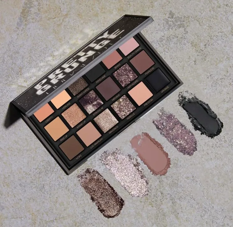 HUDA BEAUTY Original | PRETTY GRUNGE - Paleta de 18 sombras de ojos | Creamy Obsessions - Paleta de sombras de ojos | 16.8 gramos / 0.59 Oz. | by BELLA | EDICIÓN LIMITADA