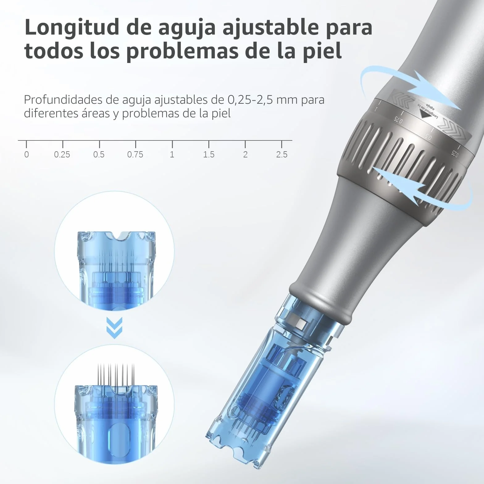 Dr. Pen M8S Microneedling Pen Kit Profesional Inalámbrica para Rostro Cuerpo Crecimiento Cabello Barba 8 Cartuchos