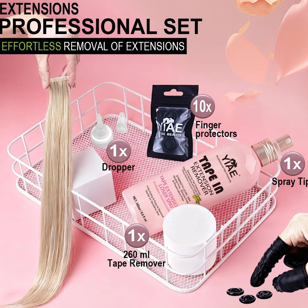Disolvente suave sin alcohol para cinta, queratina y encaje Wigs 260 ml