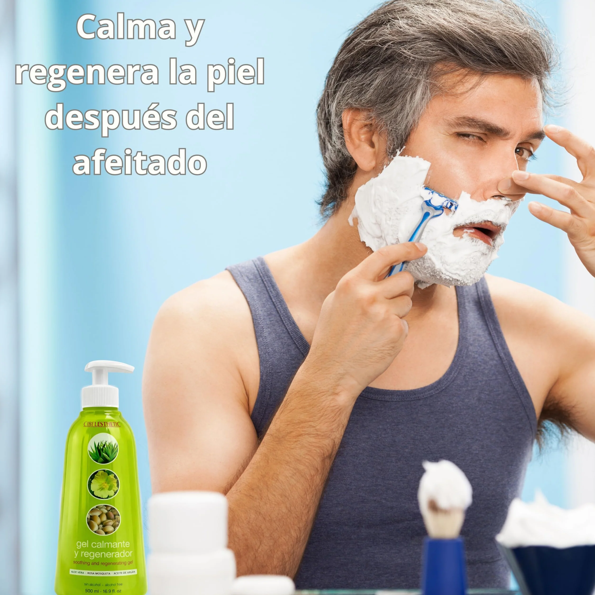 Cibelesthetic Gel de Aloe Vera Puro con Rosa Mosqueta y Aceite de Argán - Regenerador Intensivo 5L