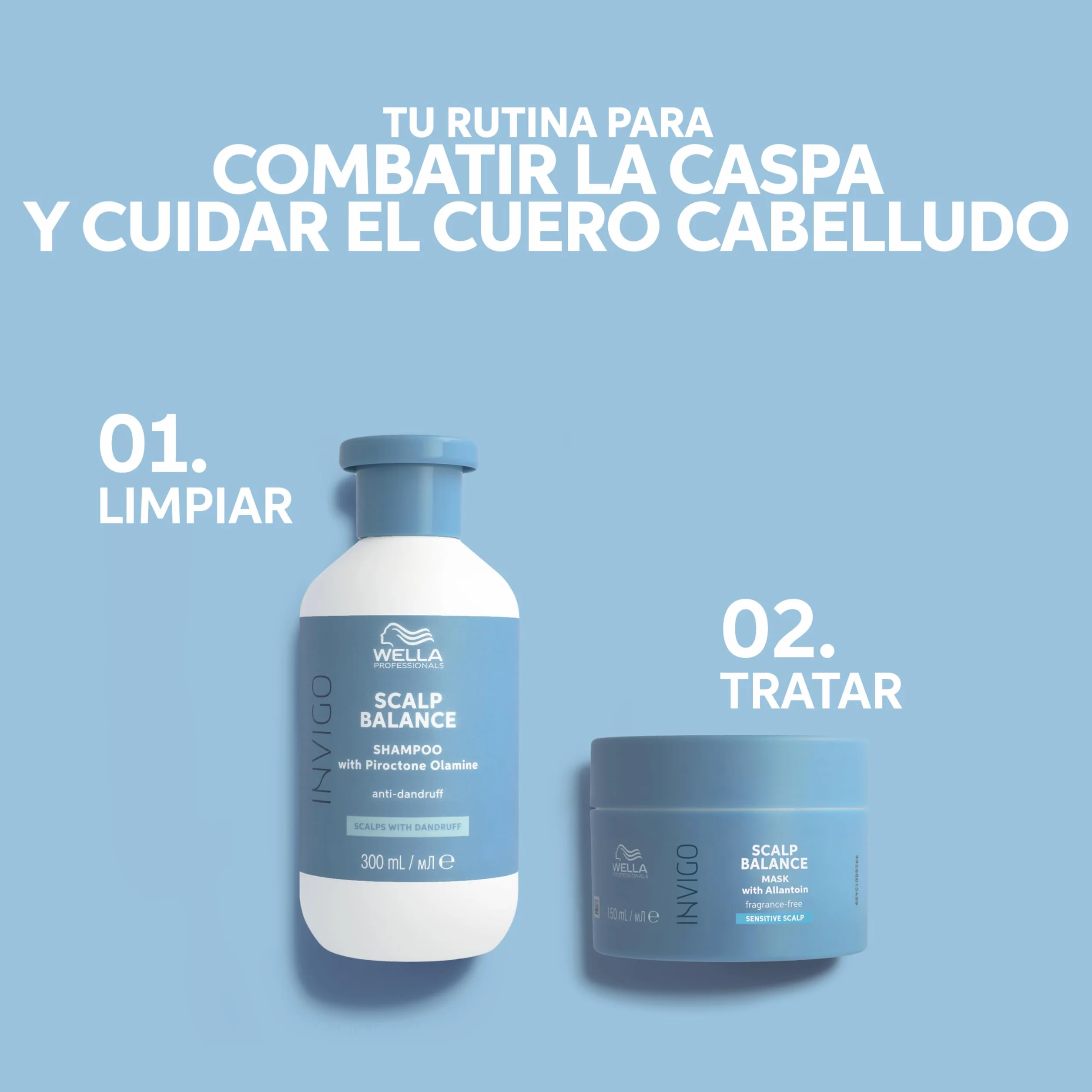Wella Professionals INVIGO BALANCE CALM Champú de Limpieza Suave y Mascarilla Capilar para Cuero Cabelludo Sensible Sin Fragancia