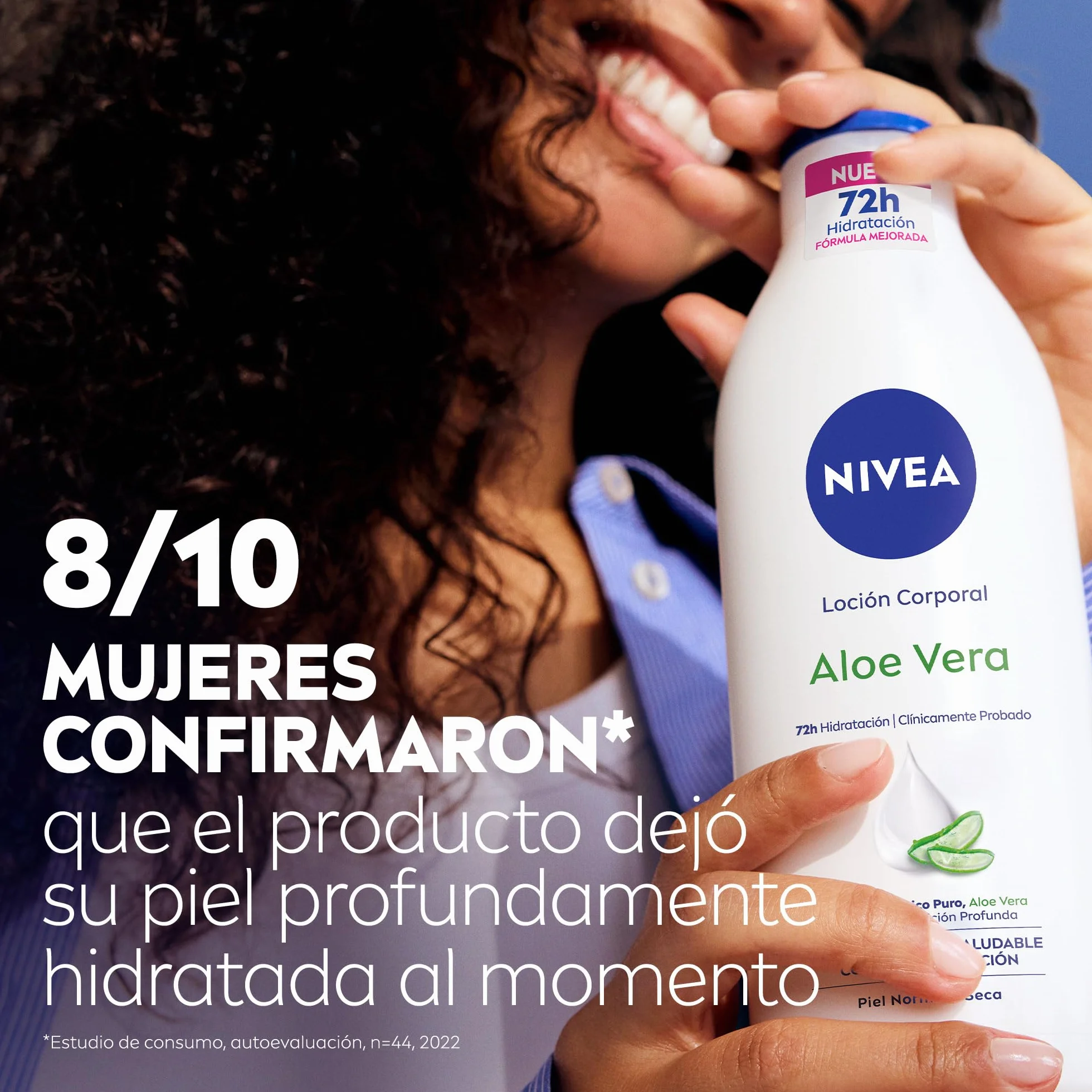 NIVEA Loción Corporal Aloe Vera 625 ml Hidratante 72h con Ácido Hialurónico y Sérum