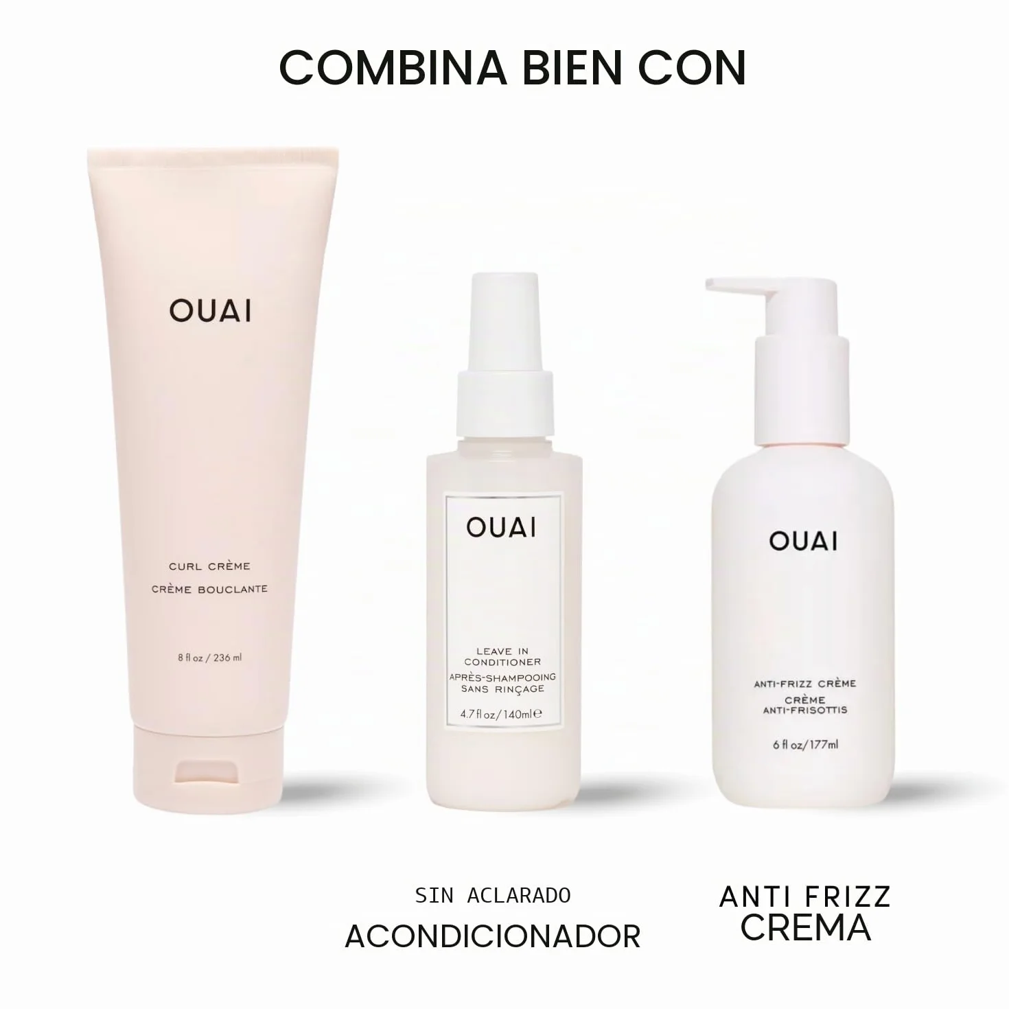 OUAI Curl Cream - Crema definidora de rizos para rizos hidratados y brillantes - Babassu y aceite de coco, aceite de linaza y semillas de chía - Productos para el cabello rizado sin parabenos