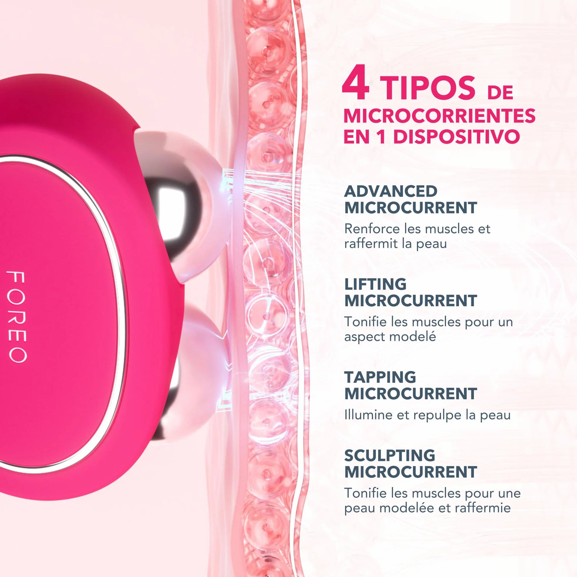FOREO BEAR 2 Masajeador facial reafirmante microcorrientes + SÉRUM SUPERCHARGED 2.0 30 ml + Crema HA+PGA 50 ml Skincare