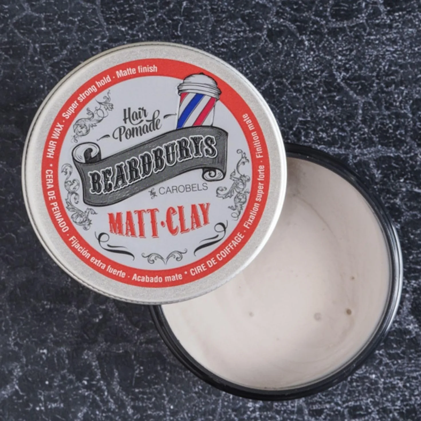 Beardburys Matt Clay Pomada para el cabello fijación fuerte acabado mate 100 ml