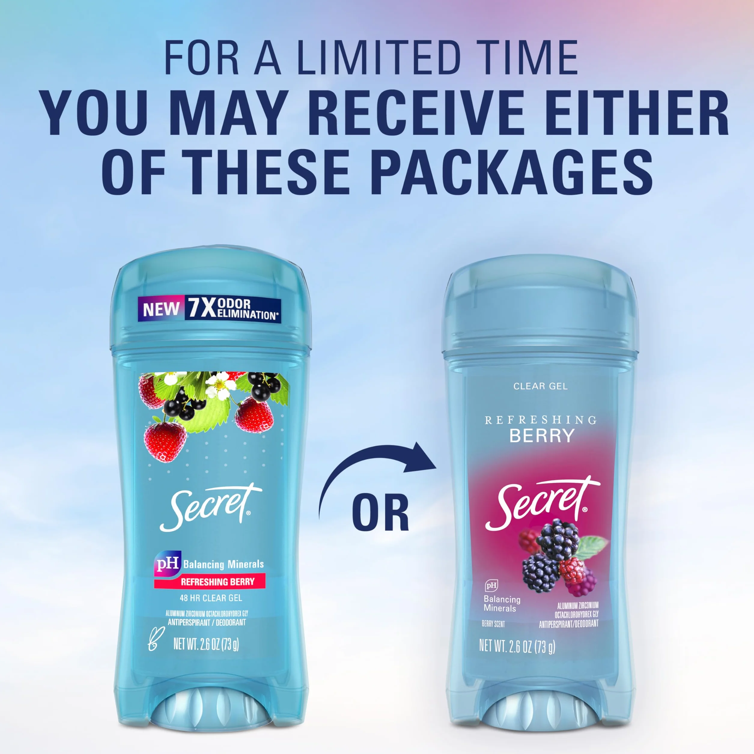 Secret Scent Expressions So Very Summer Berry Clear Gel Women's Twin Antiperspirant and Deodorant, 5.2 oz