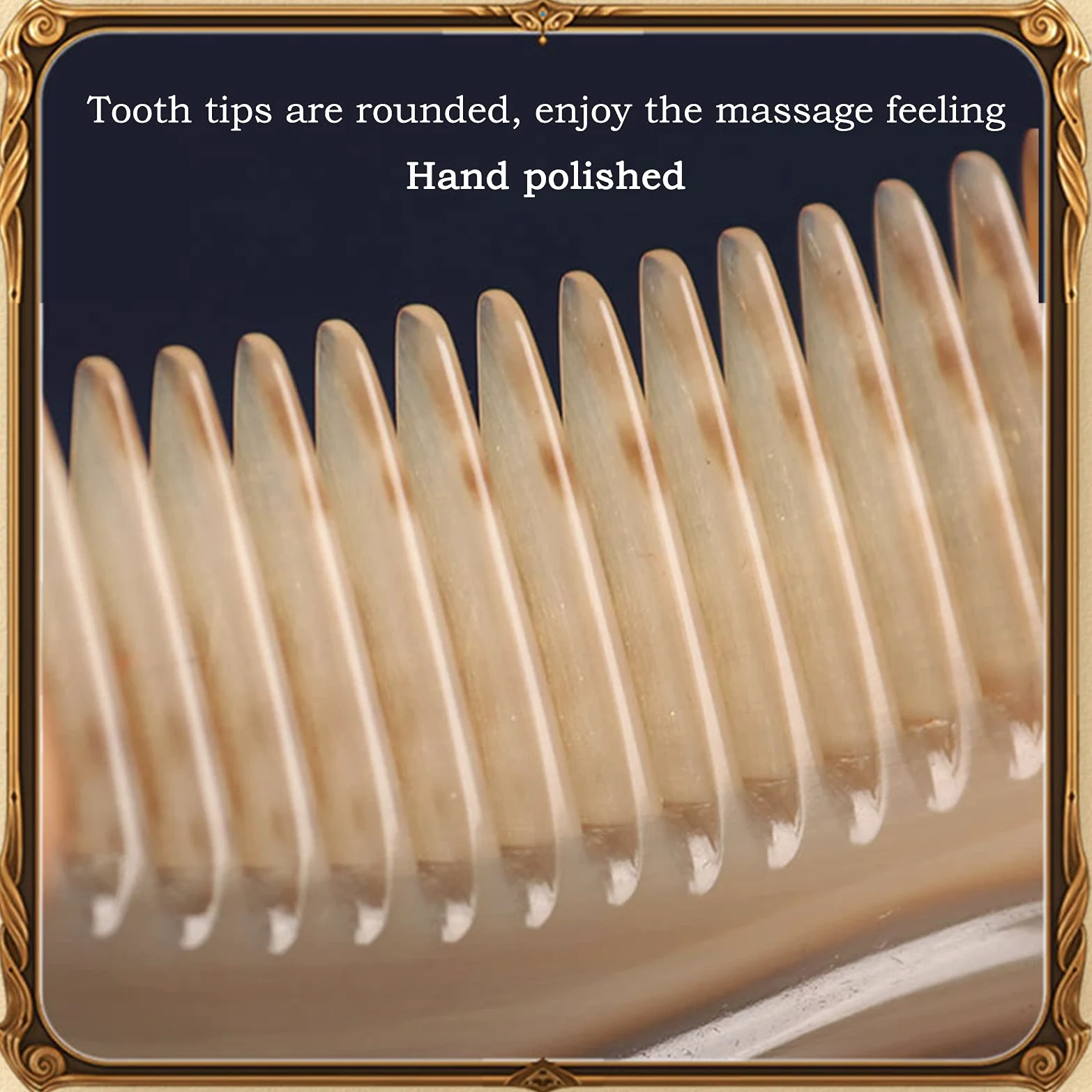 U/D Peines para El Cabello, Peine De Masaje Desenredante Antiestático para Cabello Y Barba, Mini Peine De Bolsillo Portátil Peine De Cuerno De Buey Hecho A Mano, Sin Mango,Natural,C