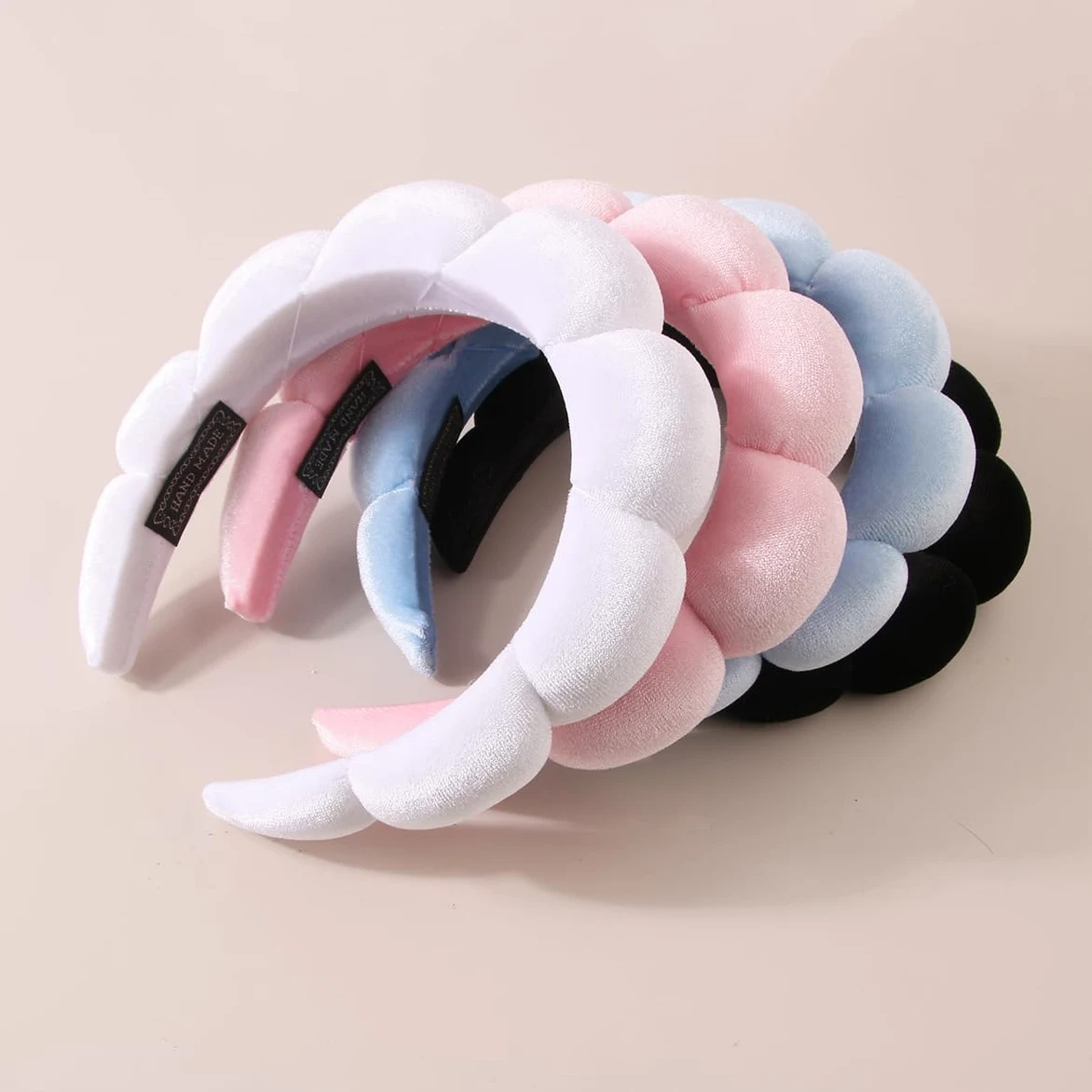 Diademas de terciopelo para spa: diademas para el cuidado de la piel con muñequeras | Antideslizante, súper absorbente y elástica para lavado de cara | Exquisita costura, diademas de maquillaje de