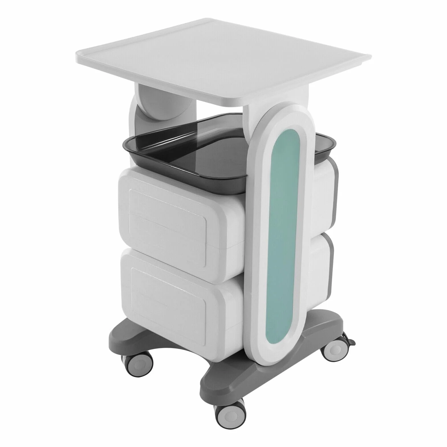 Carro médico con 2 cajones y estante superior, carrito de laboratorio ABS, carrito de belleza, carrito de salón de belleza, carrito de 60 kg, carro médico para laboratorio, clínica, hospital, salón