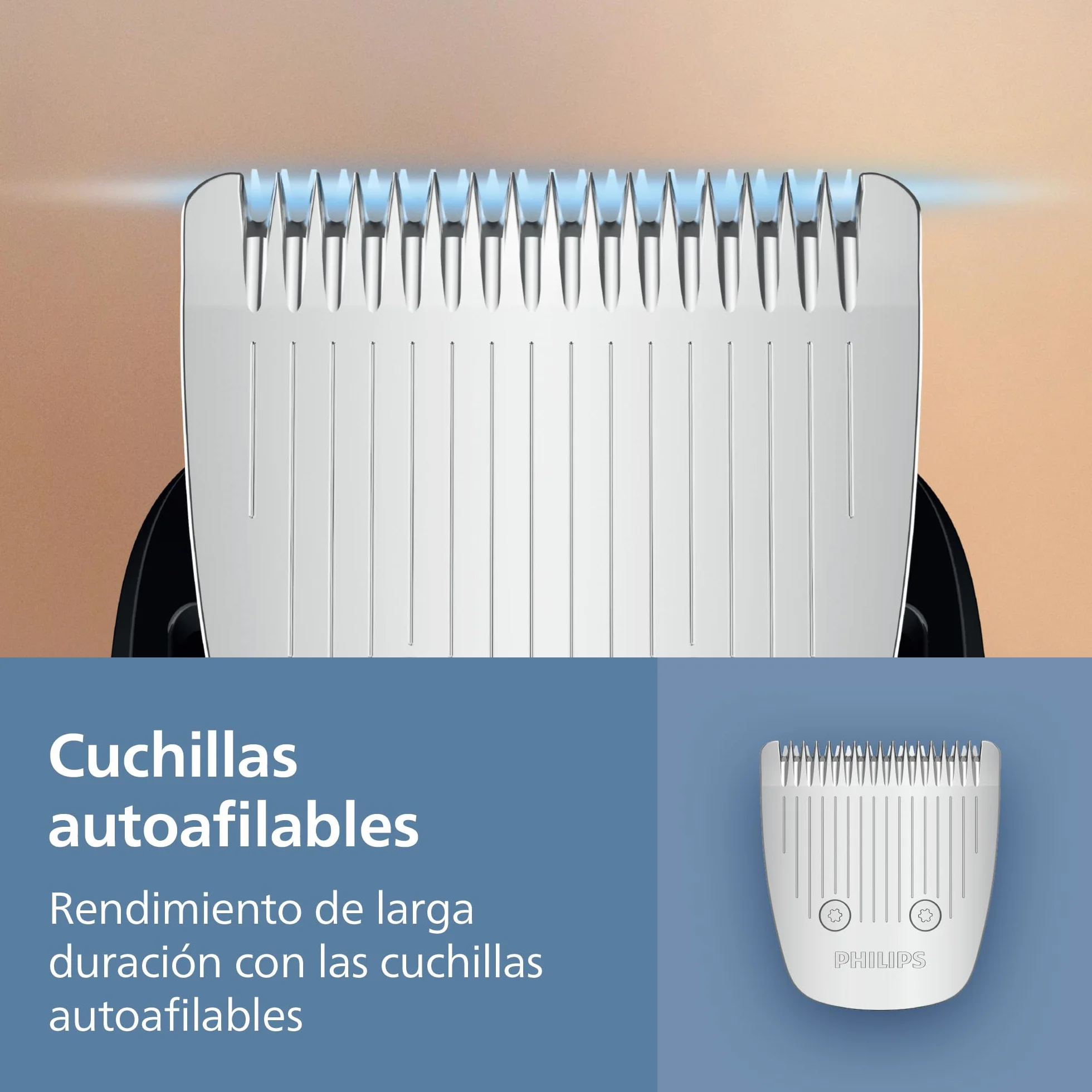 Philips Recortadora de Barba Series 5000 Hombre BT5765/15, Cuchillas Autoafilables, 40 Posiciones, Sensor de Barba, Resistente al Agua