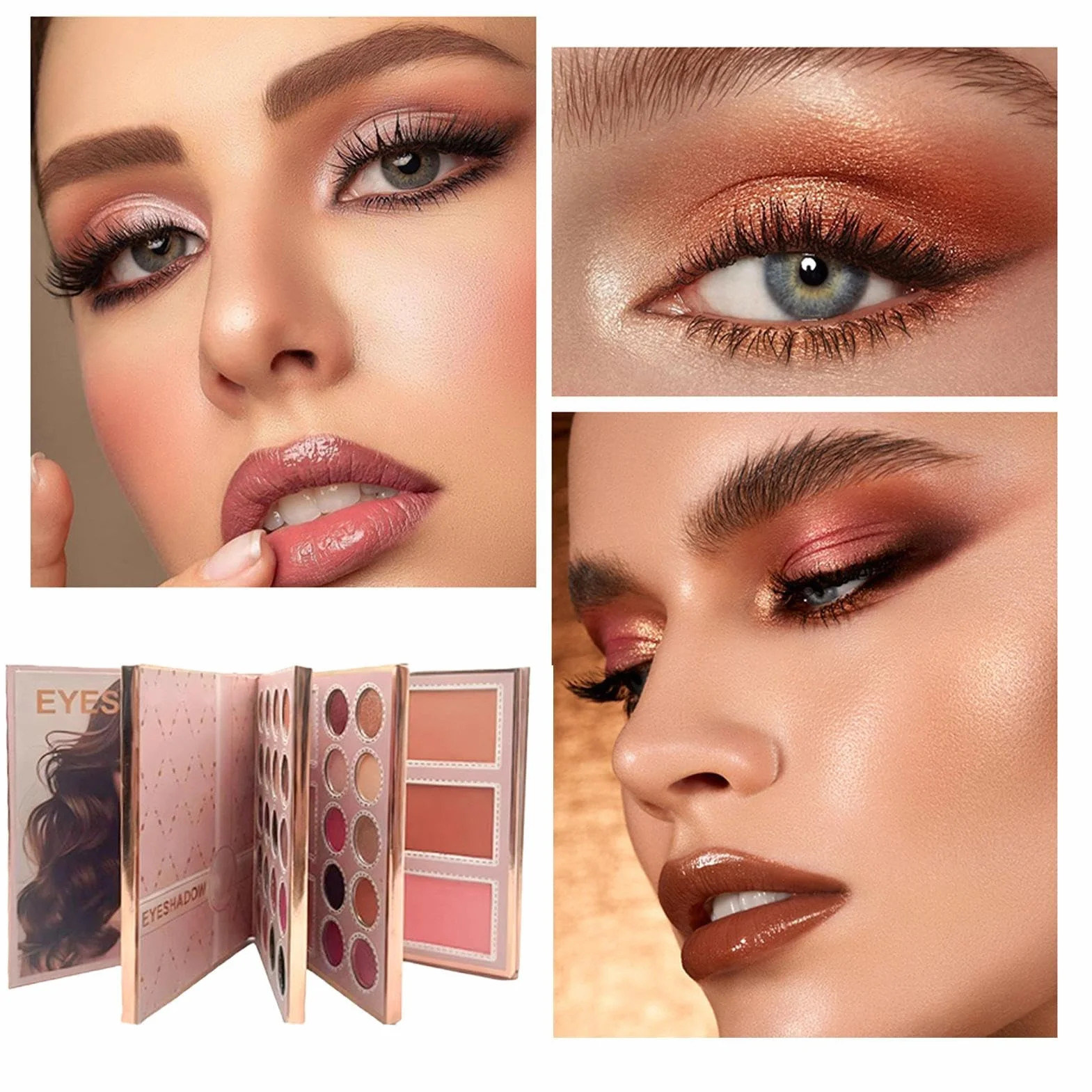 Paleta De Maquillaje Libro Multifuncional Rubor Natural Para Mejillas