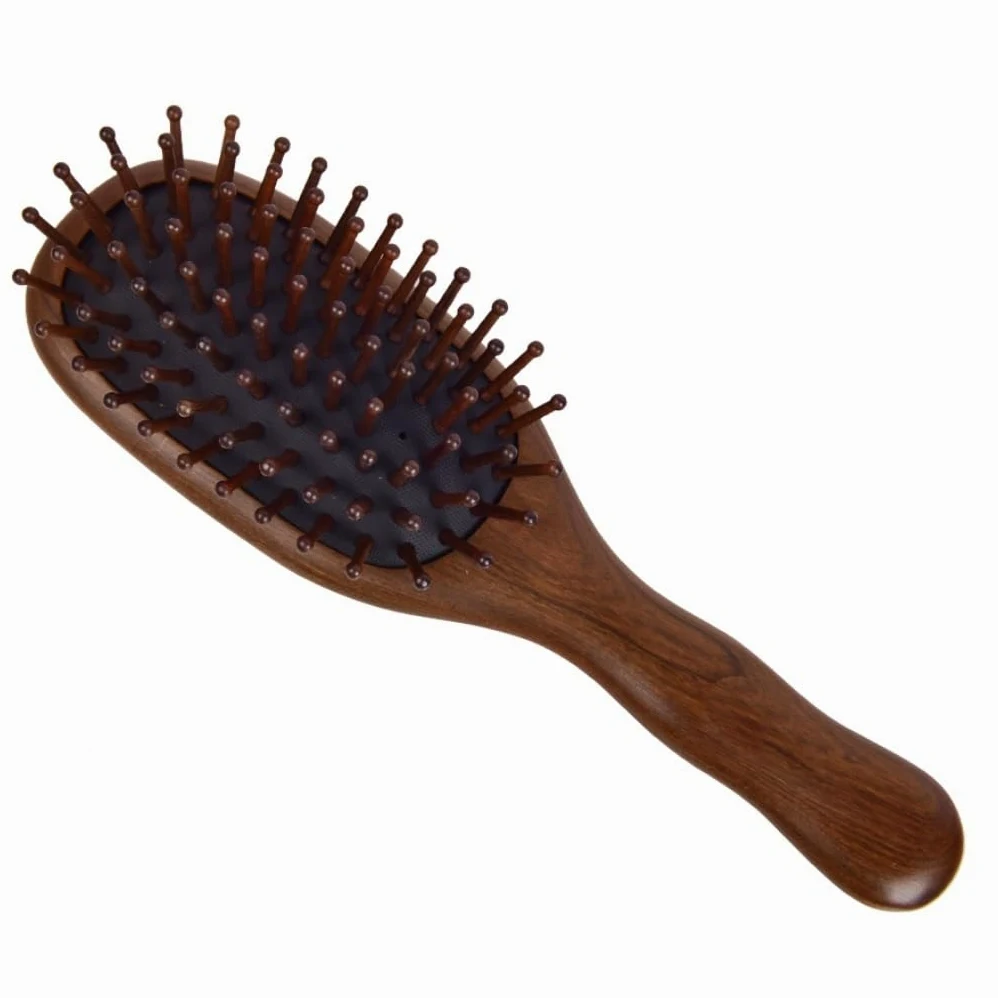 Peine Para Barba Peine de masaje con bolsa aire for el cuidado del cabello for mujeres cojín largo y rizado madera maciza alisador Herramientas Para Peinar El Cabello