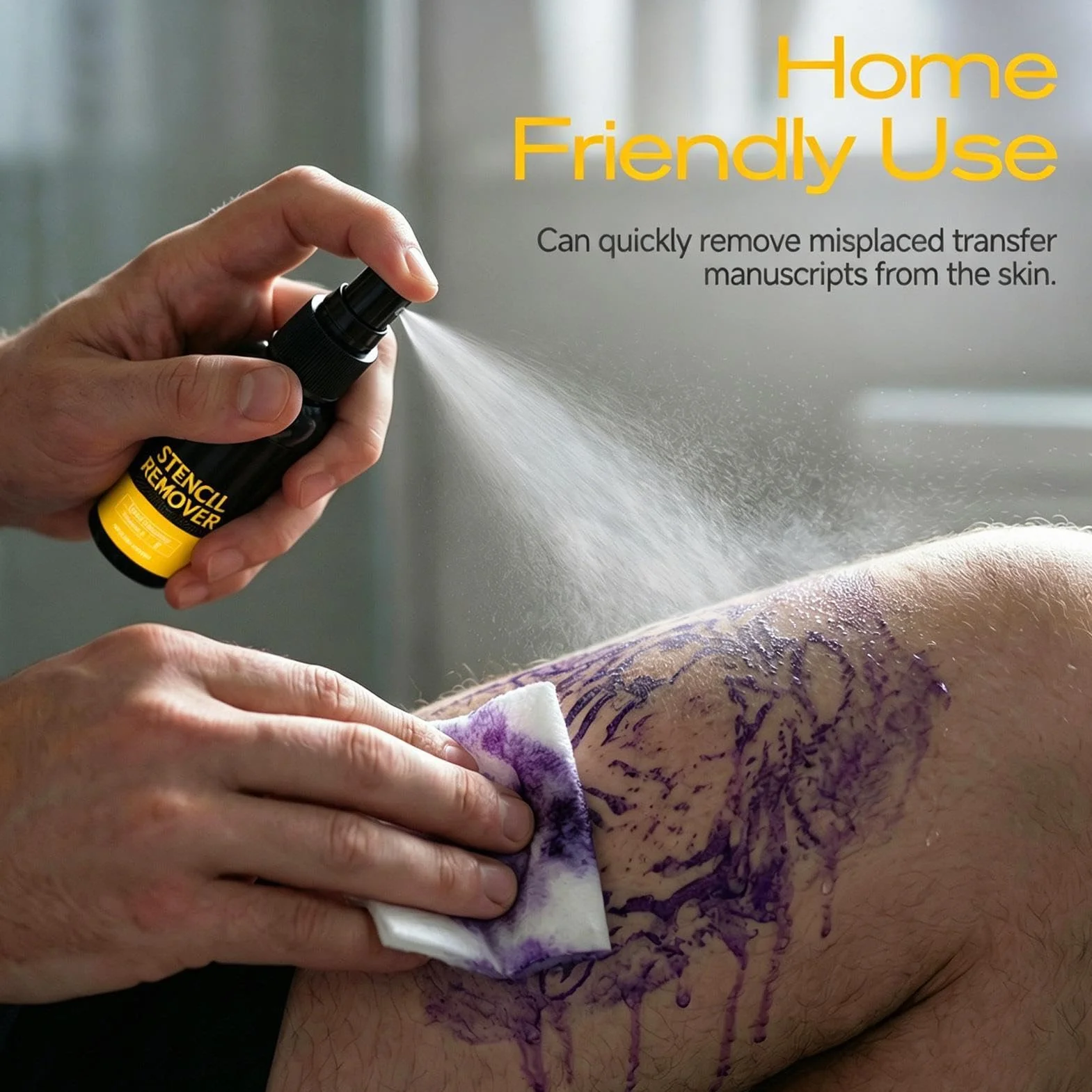 Spray Eliminador De Stencil 40ml Borrador Plantilla Tatuaje Secado Rápido No Irritante