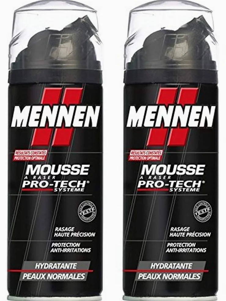 Mennen – Espuma de afeitar hombre PRO-TECH Systeme Hidratante para pieles normales – 250 ml – juego de 2