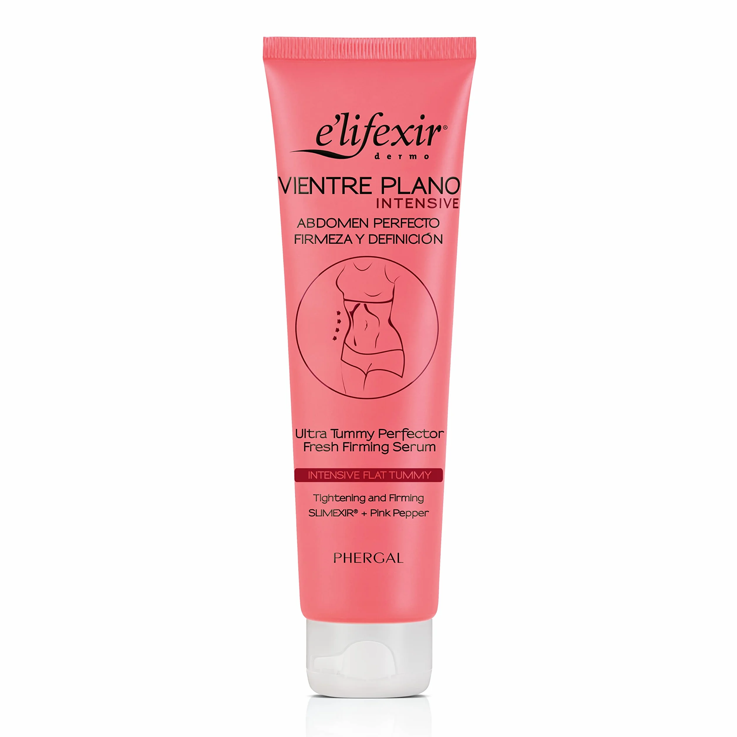 Elifexir Sérum Vientre Plano Intensive 150ml Elimina Volumen Drena Tonifica Reafirma Abdomen SLIMEXIR PINK PEPPER Cafeína