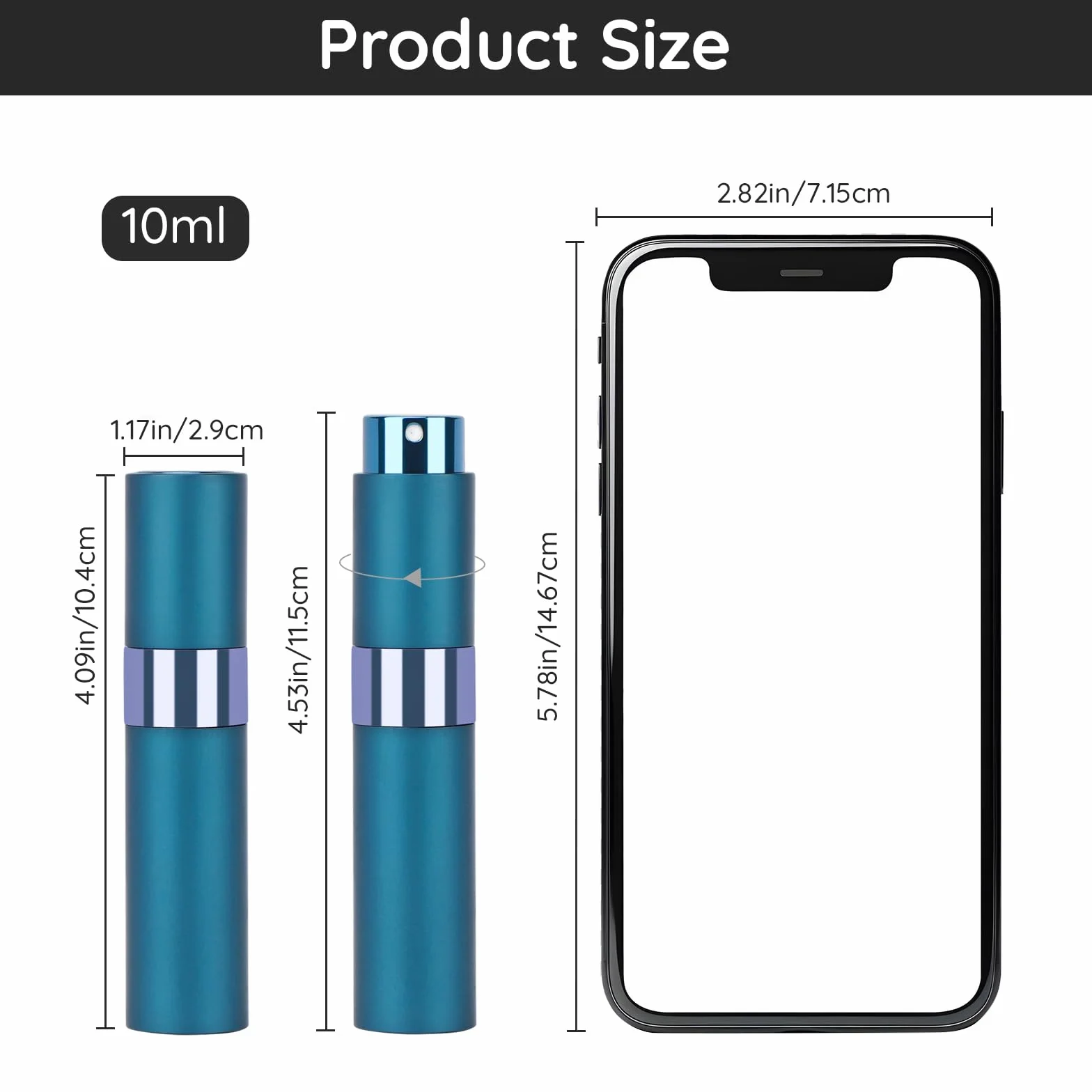 Segbeauty Bote Perfume Recargable 5 Piezas 10ml Atomizador Perfume Portátil Reutilizable