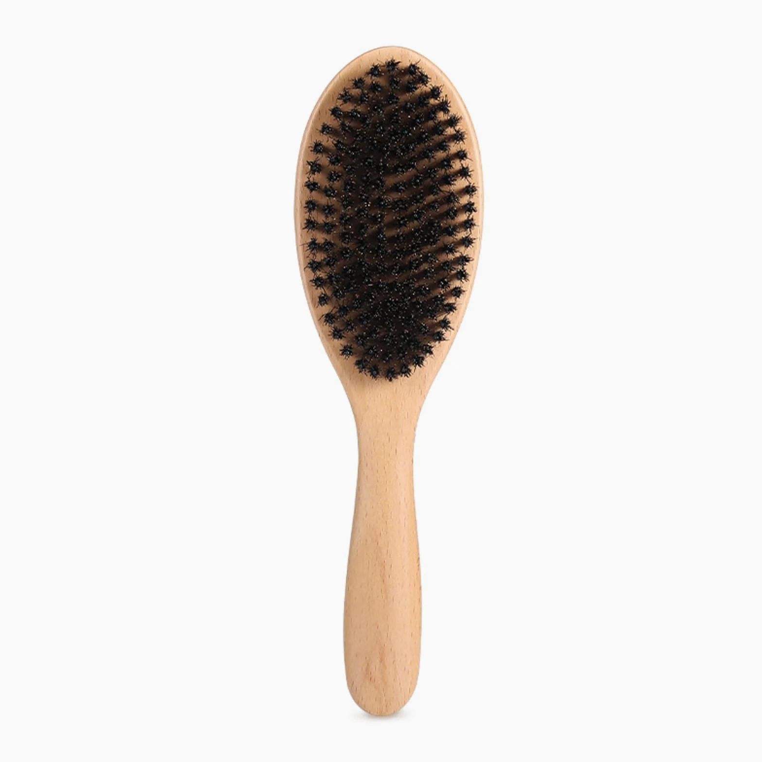 Cepillo de pelo de cerdas de jabalí, cerdas naturales suaves para cabello fino y fino, restaura el brillo y la textura