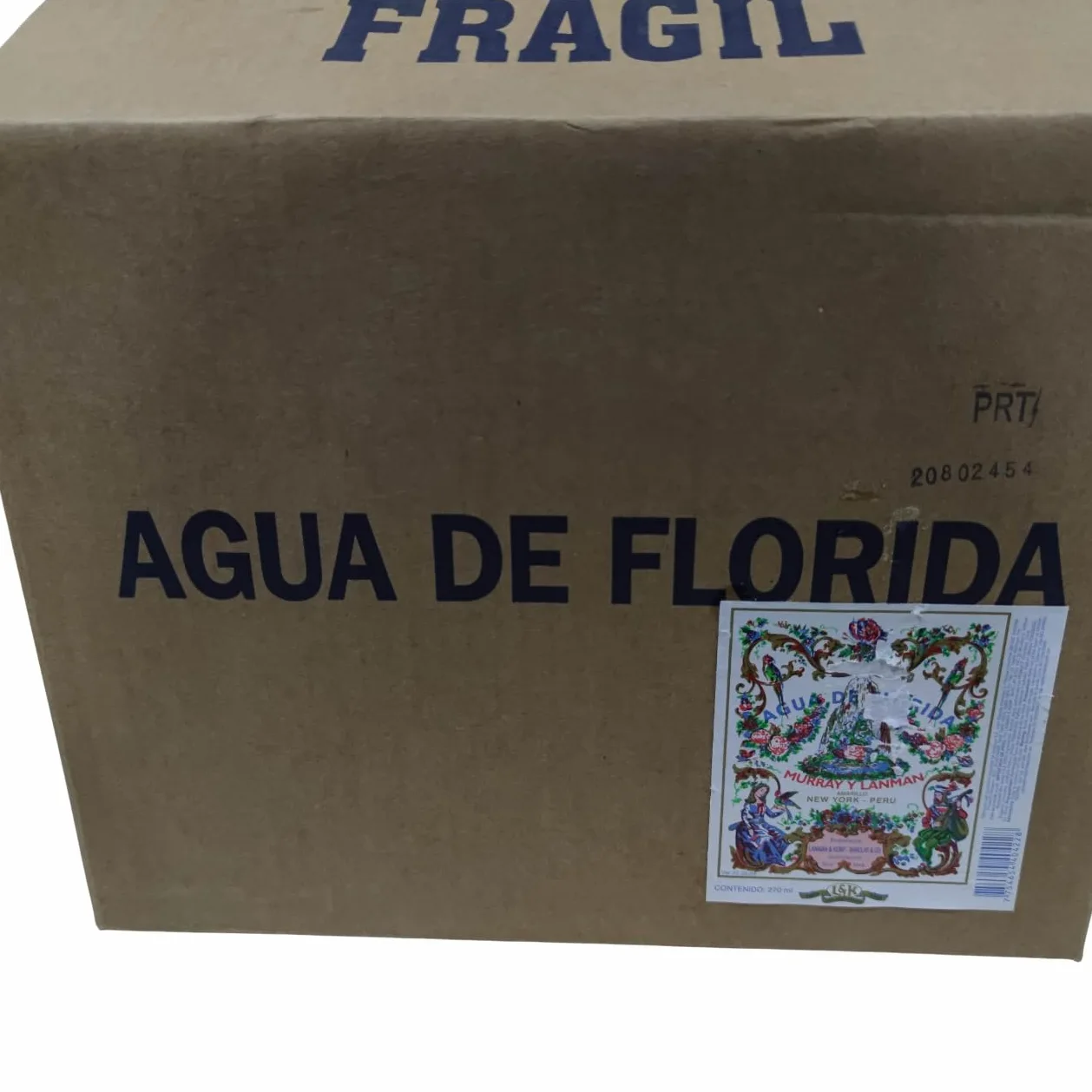 Caja 24 Botellas Agua Florida 270 ml 100% Colonia Original Perú Amarilla Murray & Lanman, Botella de plástico