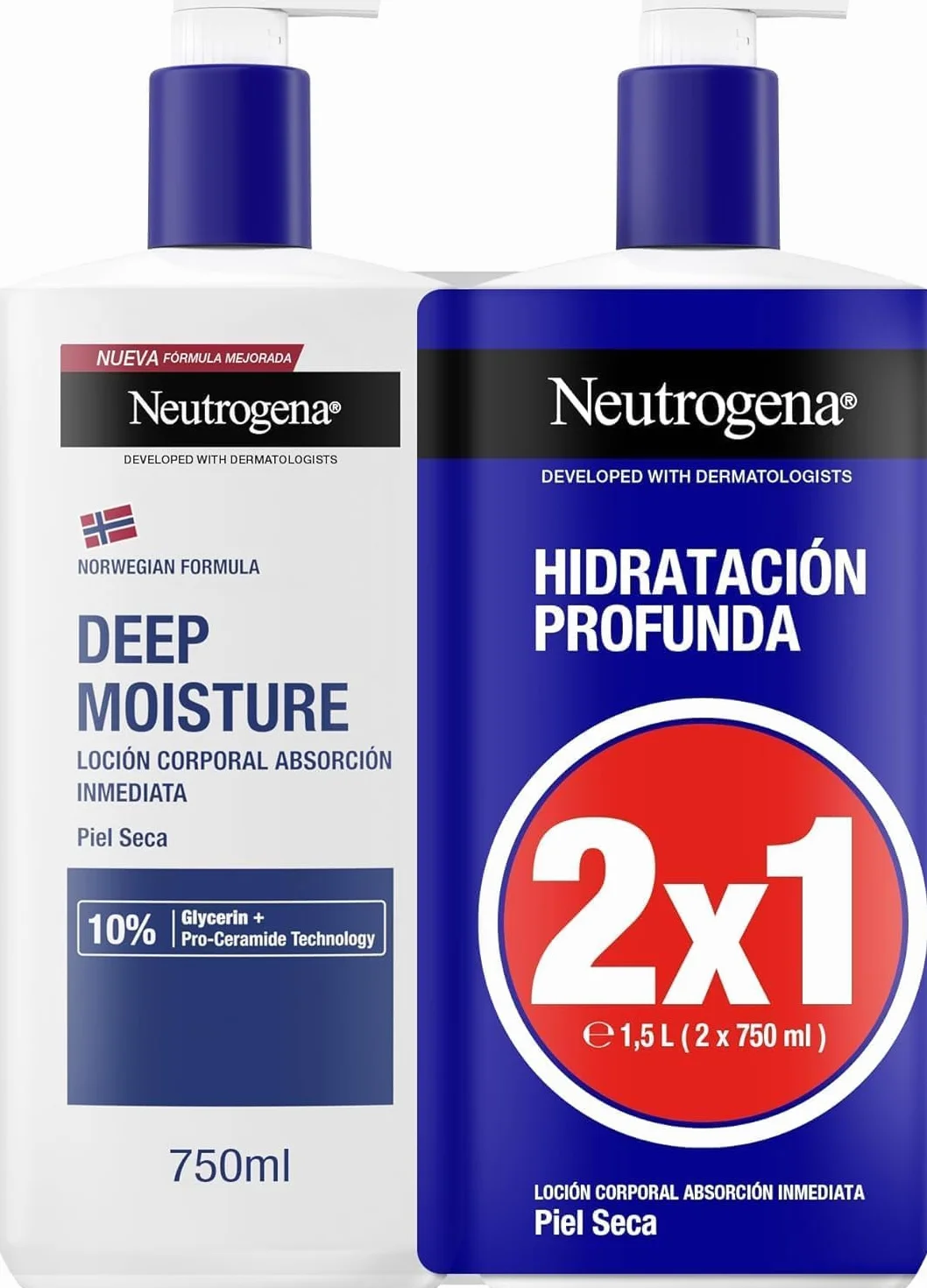 Neutrogena Fórmula Noruega Loción Corporal Hidratación Profunda 2 x 750 ml