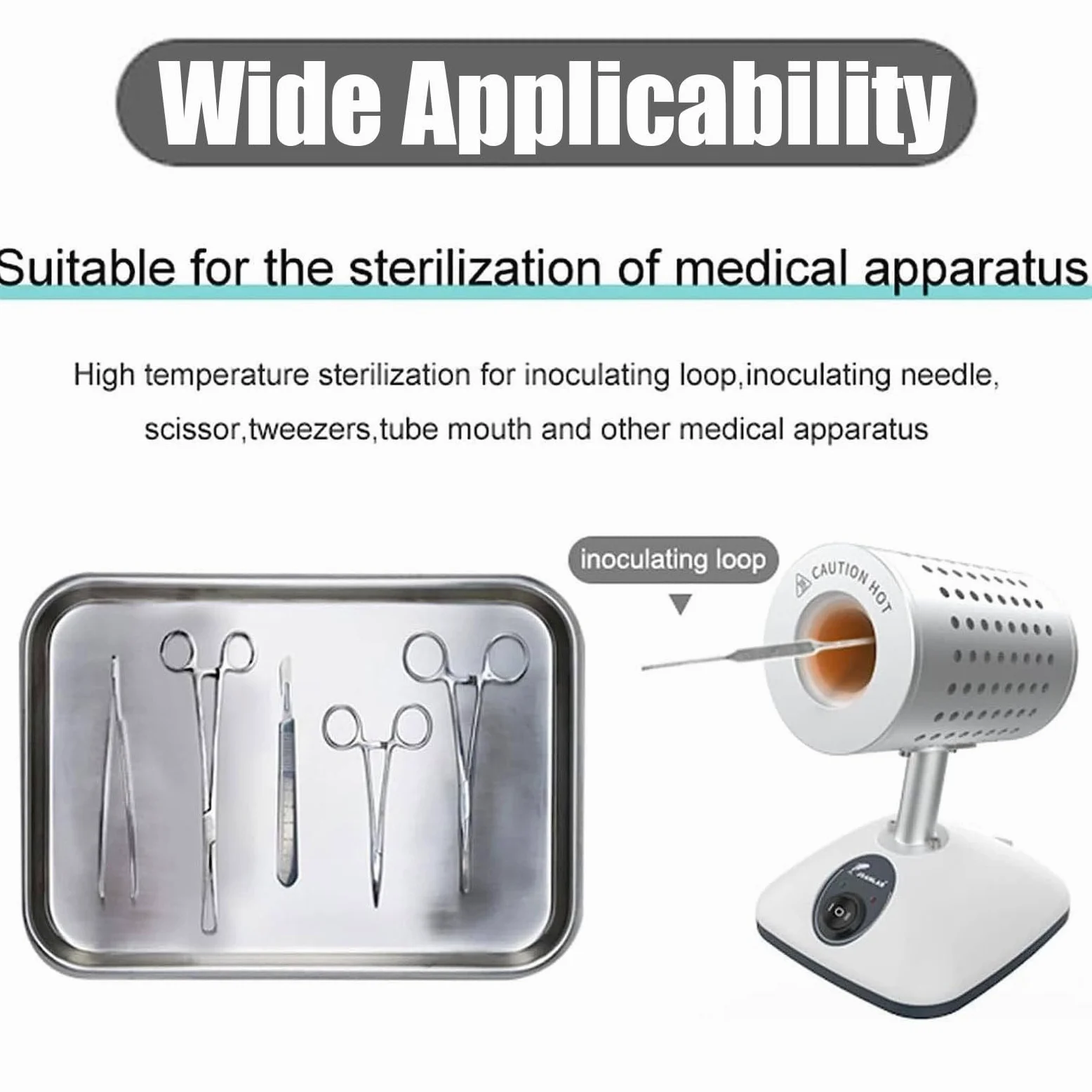 Esterilizador de bucle,Esterilizador infrarrojo de laboratorio,Esterilizador de bucle de inoculación,Esterilizador de bisturí infrarrojo,para bisturí Aguja Inoculación Bucle Vacunación,14mm-220V