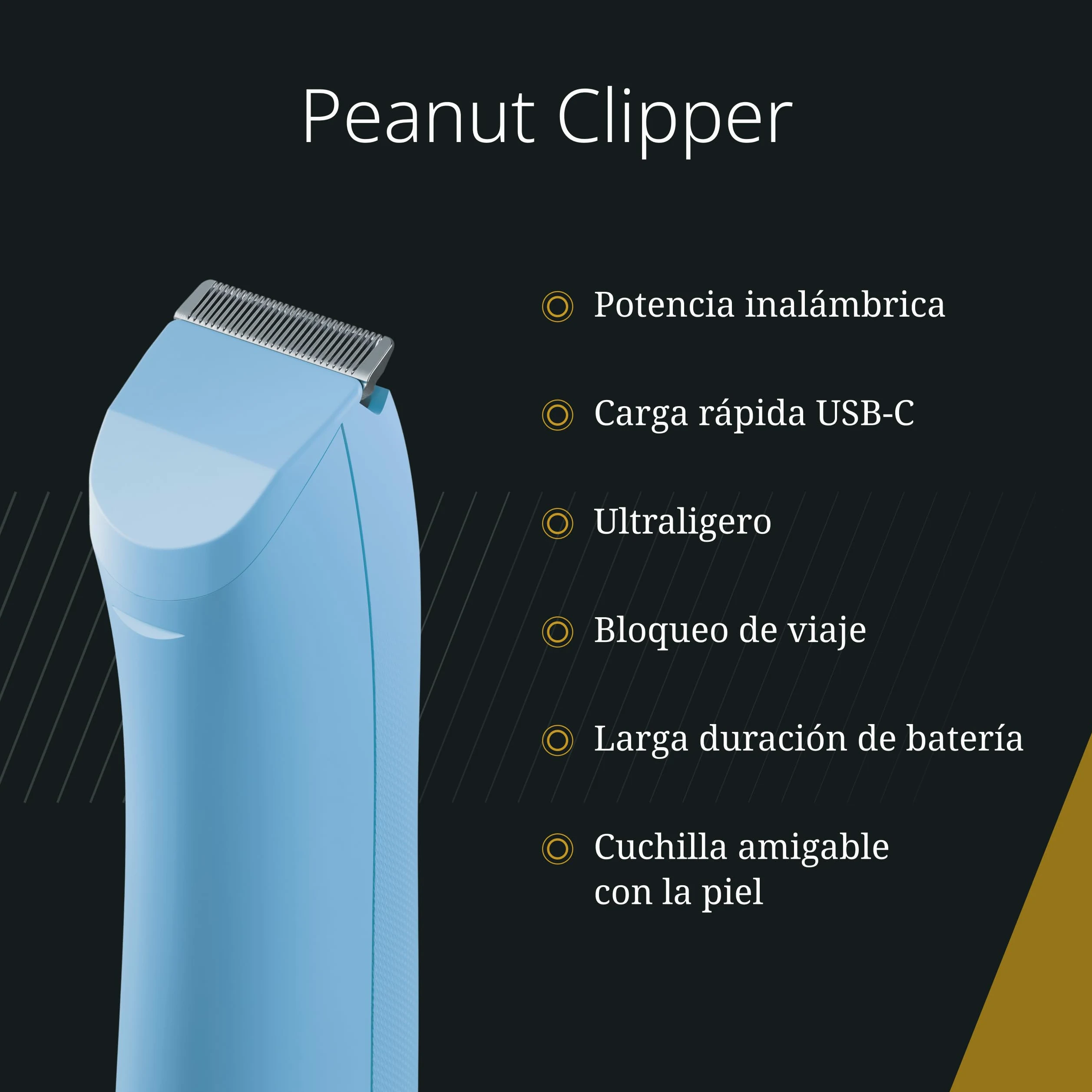 Wahl Cordless Peanut Li, Recortadora Híbrida Cabello y Barba, Azul | Recortadora Híbrida Cabello y Barba Inalámbrica, Motor 7000 RPM, Carga Rápida USB-C, hasta 110 Minutos, Compacta