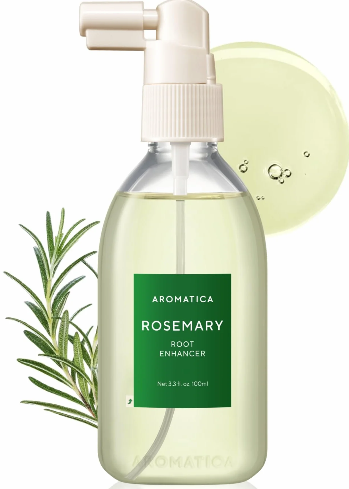 AROMATICA Potenciador de raíz de romero 3.38oz/100ml Spray nutritivo para el cuero cabelludo