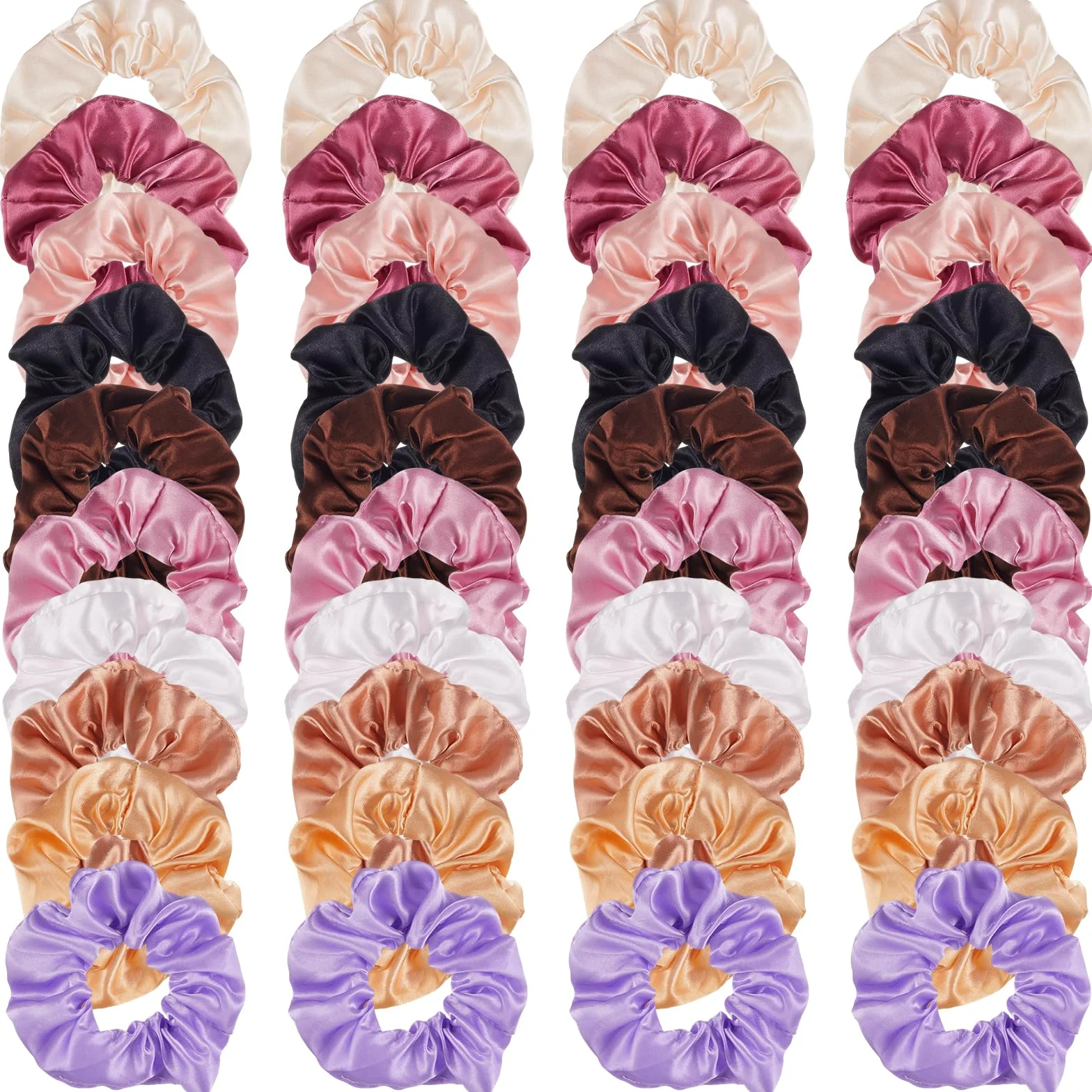 Hoteam 200 bandas elásticas de satén para el pelo a granel para soporte de cola de caballo, color sólido, bandas elásticas para el cabello, para mujeres, adolescentes, regalo de cumpleaños (color