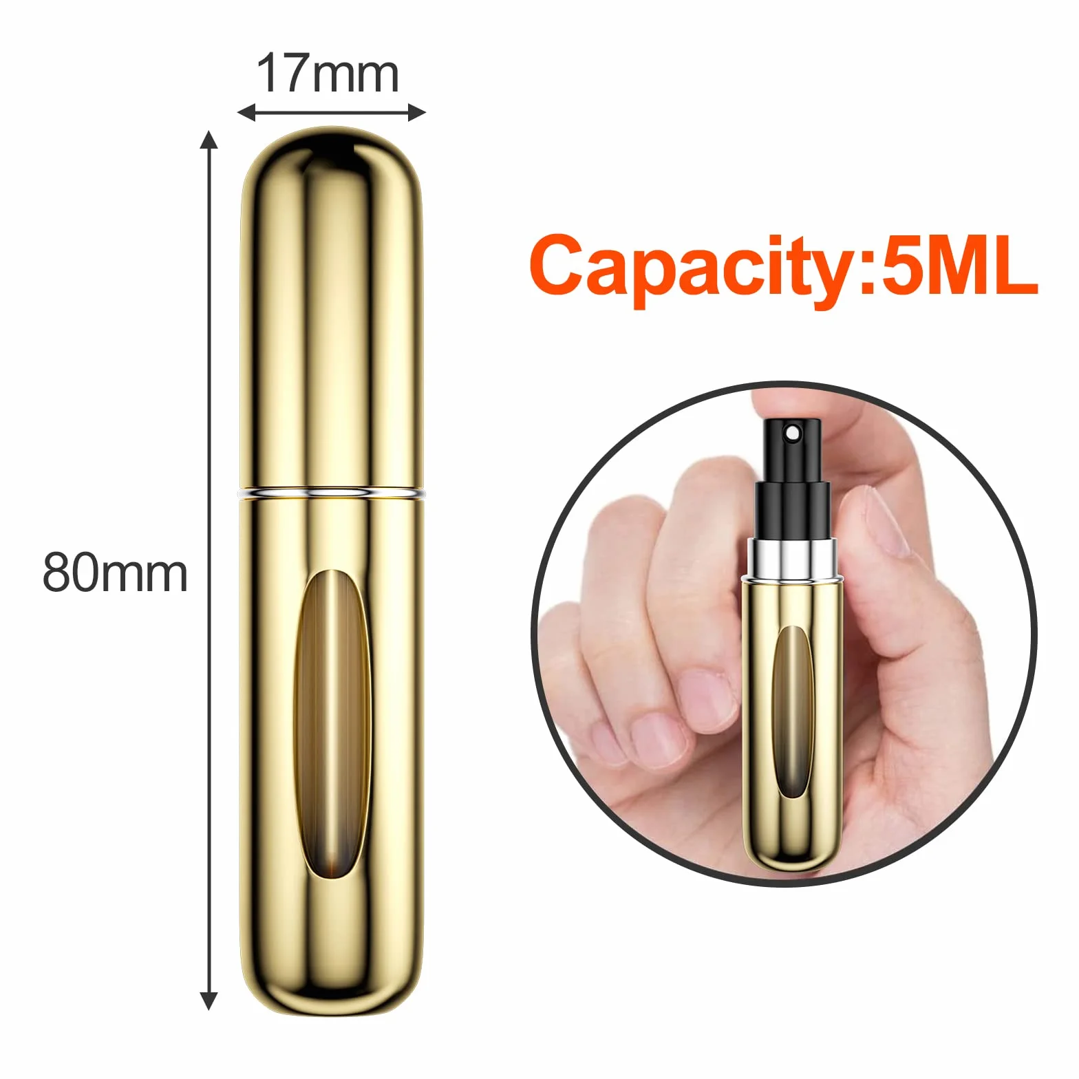 Newaner 5ML Atomizador Perfume Recargable Mini Botella Rociadora Portátil con Ventana