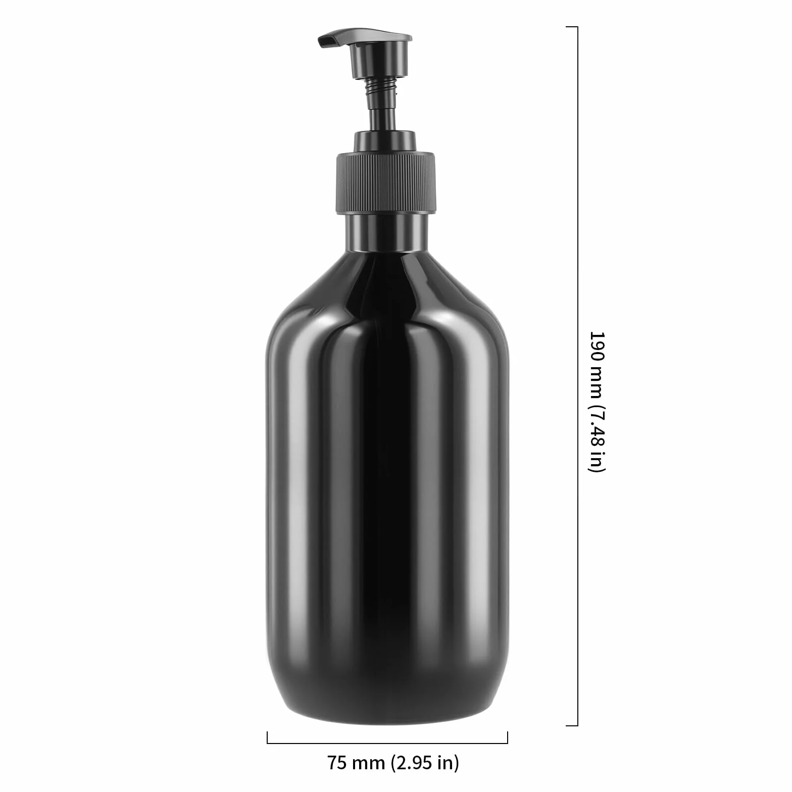8 Botellas Dispensadoras de 500 ml Rellenables, Color Negro con Bomba, para Champú, Gel de Ducha, Jabón Líquido y Loción, Botellas de Plástico Recargables para Baño