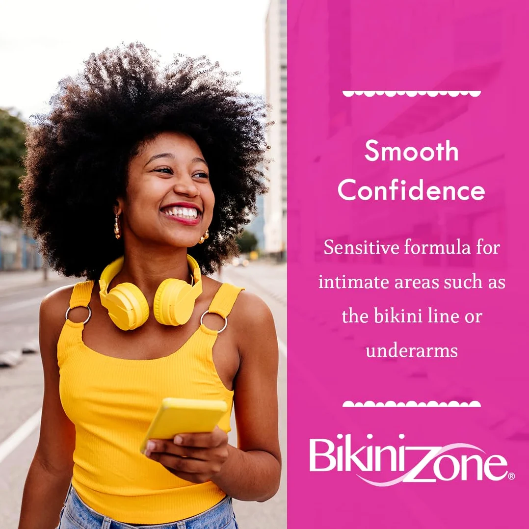 Bikini Zone Bikini Creme Hair Remover, Green Tea Fortified, Packaging May Vary, 2-ounces (Pack of 3) by Bikini Zone