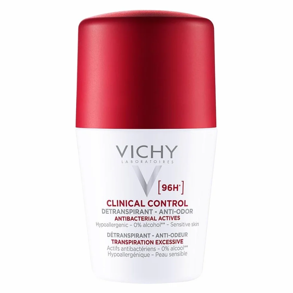 Vichy Desodorante Roll-On Antitranspirante Mujer 96h Clinical Control 50 ml Paquete de 2