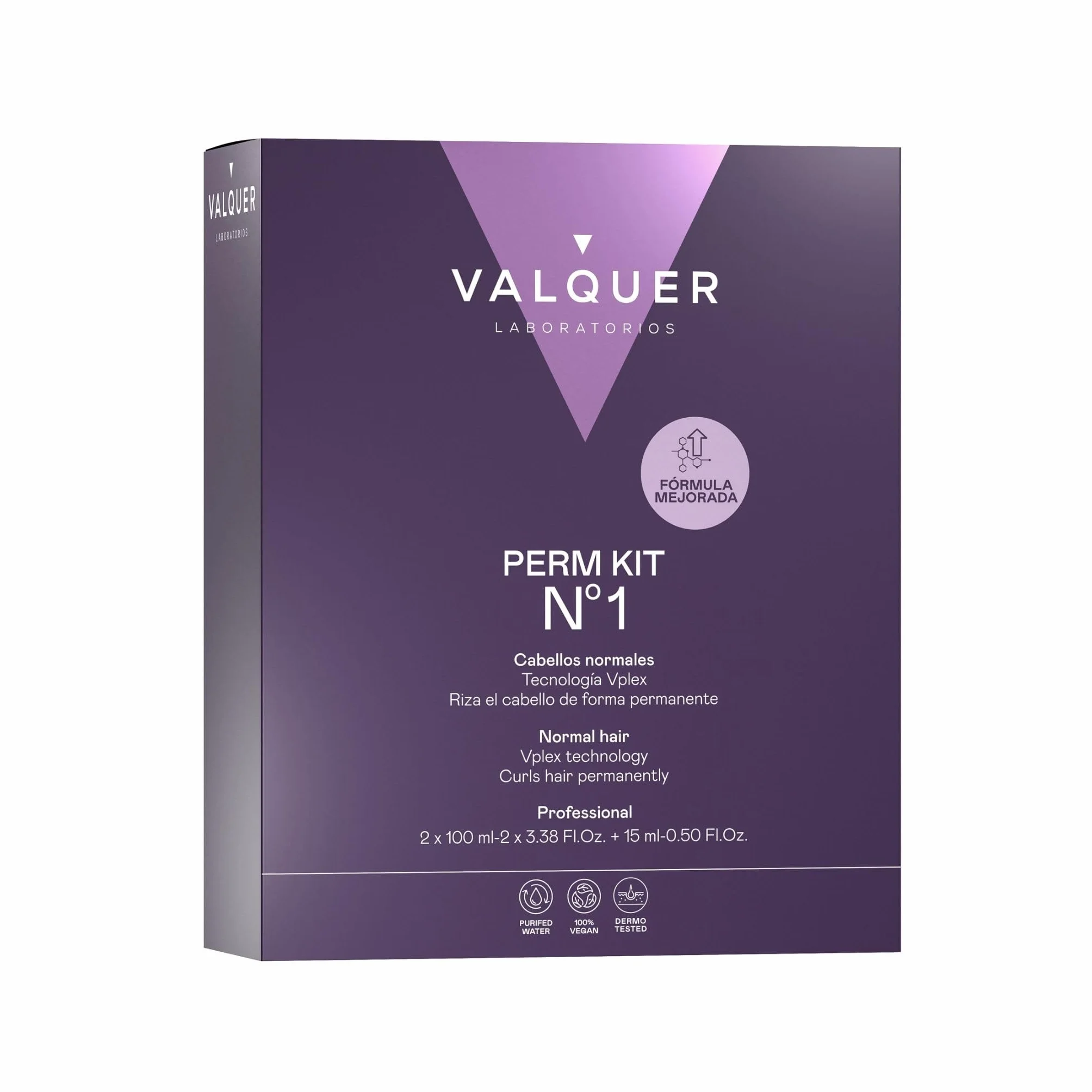 VALQUER Kit de Permanente Profesional No1 para Cabello Normal 215 ml