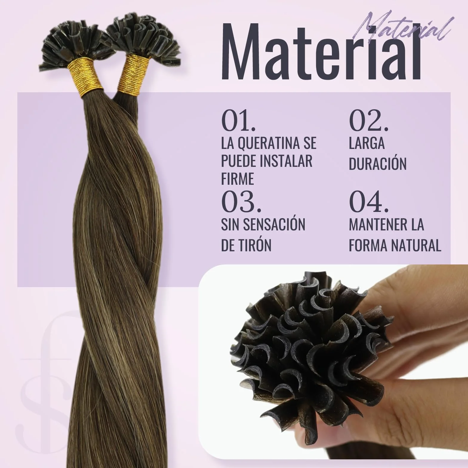 Fshine Extensiones De Queratina 50g 40cm Extensiones Pelo Natural | Puntas De Queratina Preunidas, Extensiones De Queratina, Para Cabello Fino, Sin Volumen Extra, Aporta Mucho Volumen