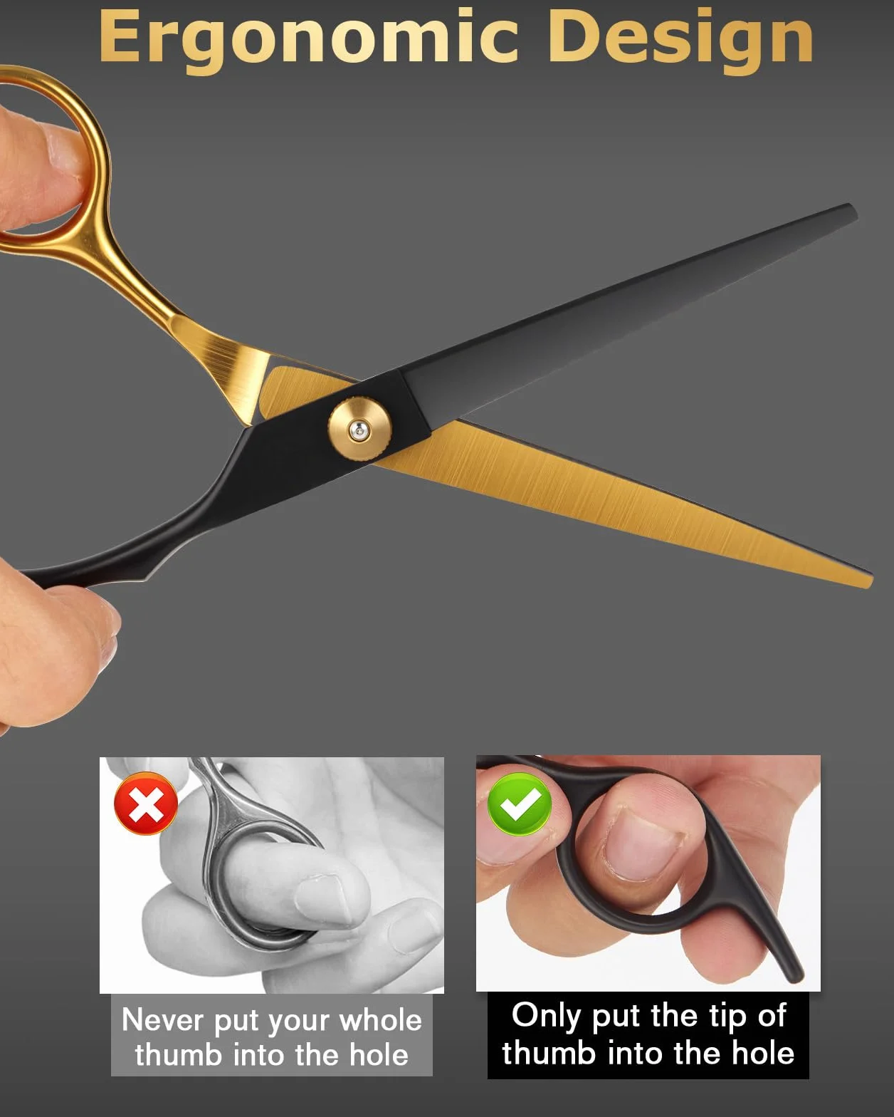 Lictin 15 en 1 Kit 6.7" Tijeras de Peluquería Profesional Acero Inoxidable con Peine, Tijeras Entresacar, Bolso de Cuero, Negro y Dorado