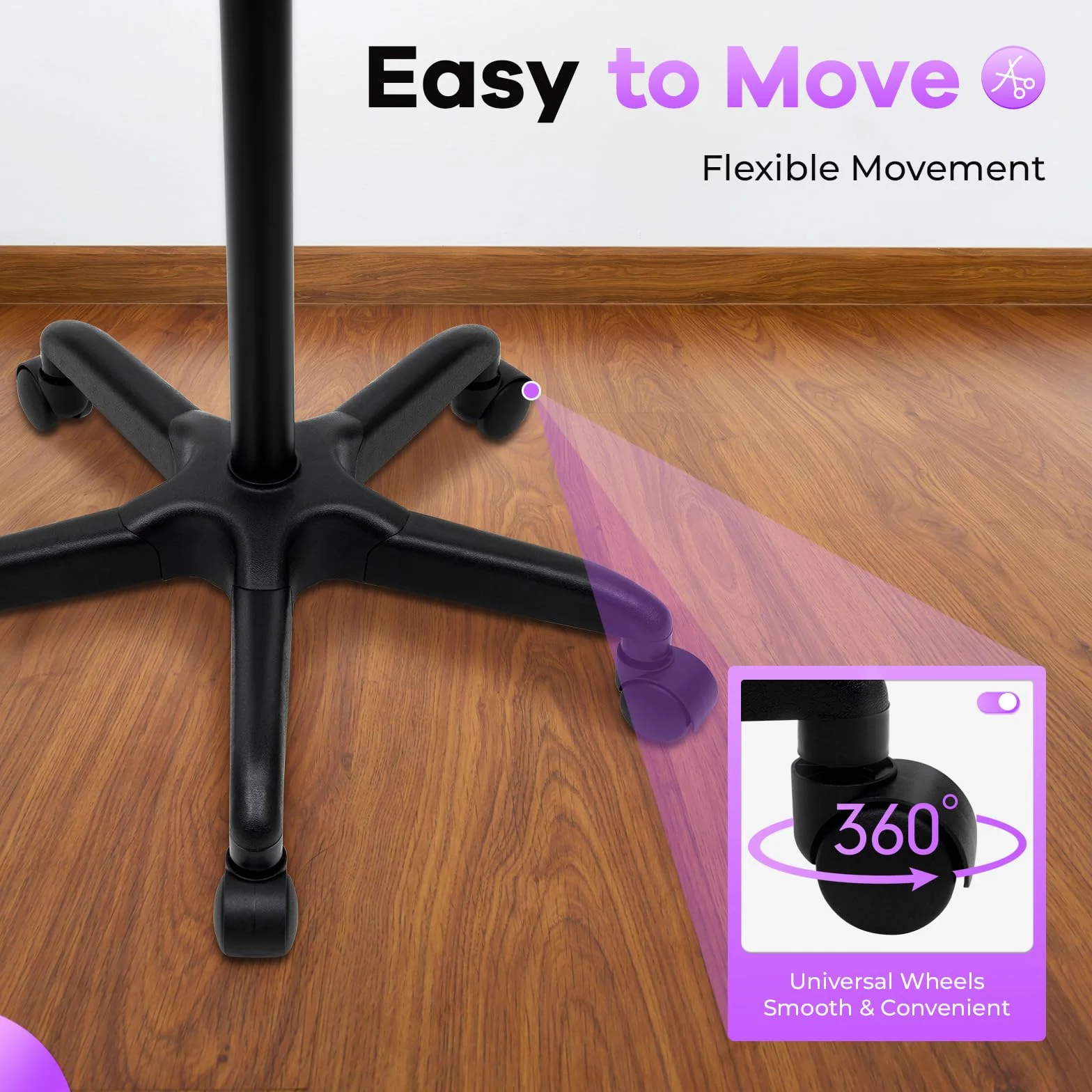Regulowany wózek fryzjerski z tacą serwisową 360°