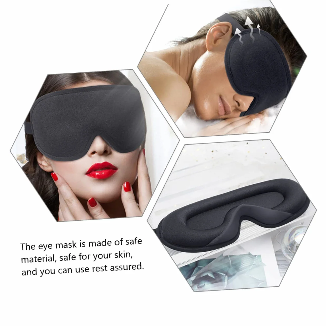 minkissy 4piezas De Sueño y Portátil Oculador Opaco Para Hombre y Mujer Para Viajes y Descanso Material y Transpirable Diseño Ergonómico y Ligero