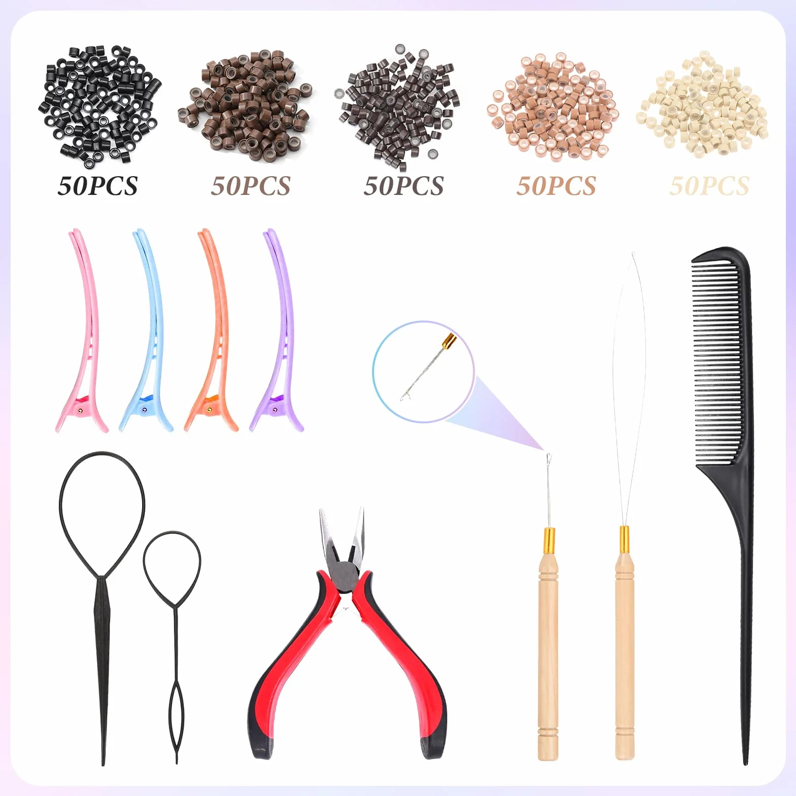 Kit De 16 Colores De Paillettes Extensiones Para Pelo, 3200 Mechas Brillantes